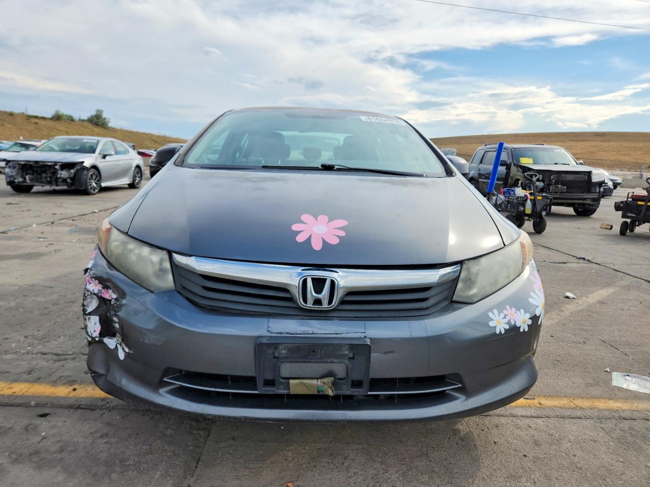 2012 Honda Civic Lx Gray vin: JHMFB2F55CS000697
