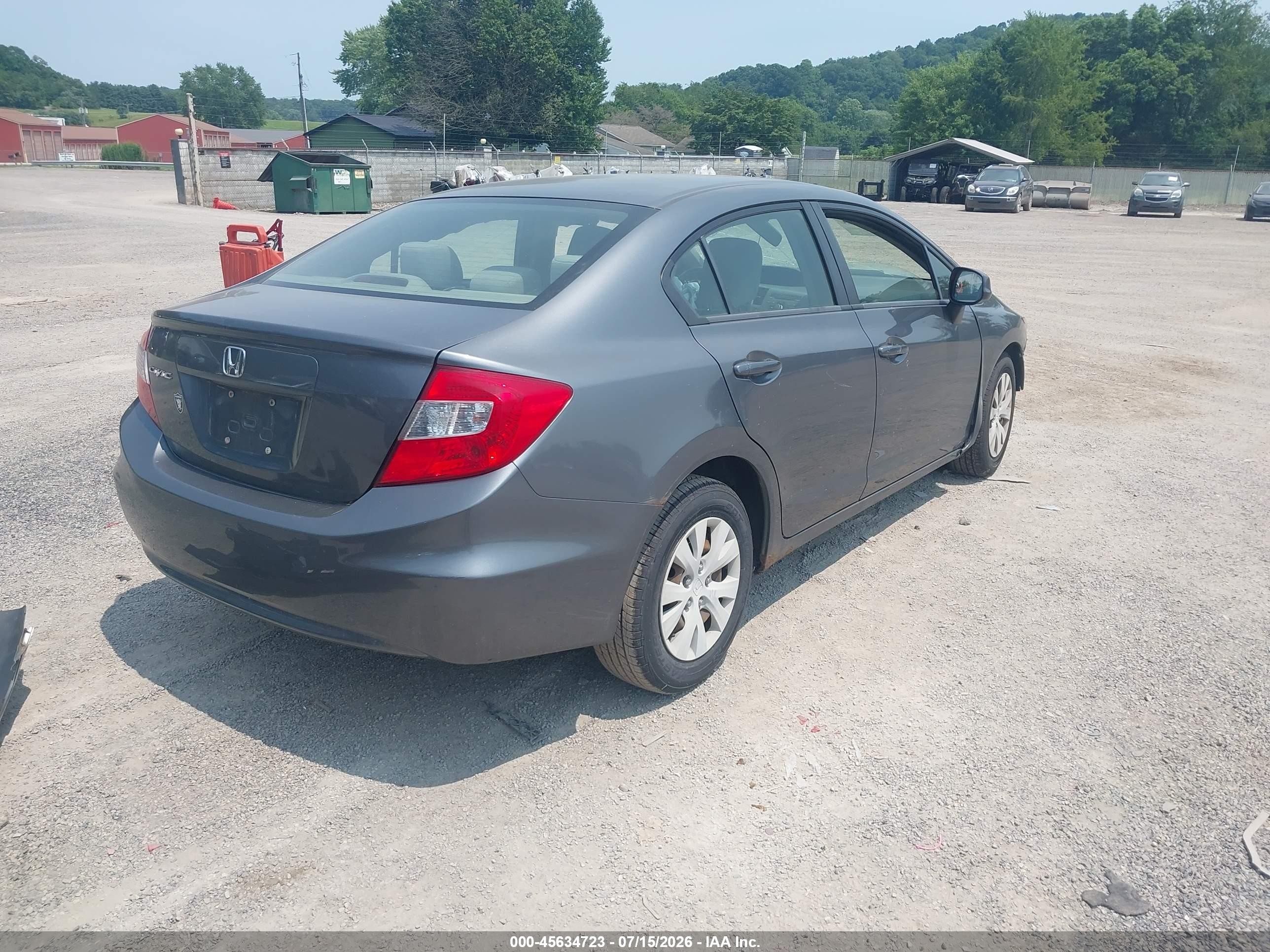 2012 Honda Civic Lx Серый vin: JHMFB2F56CS000806