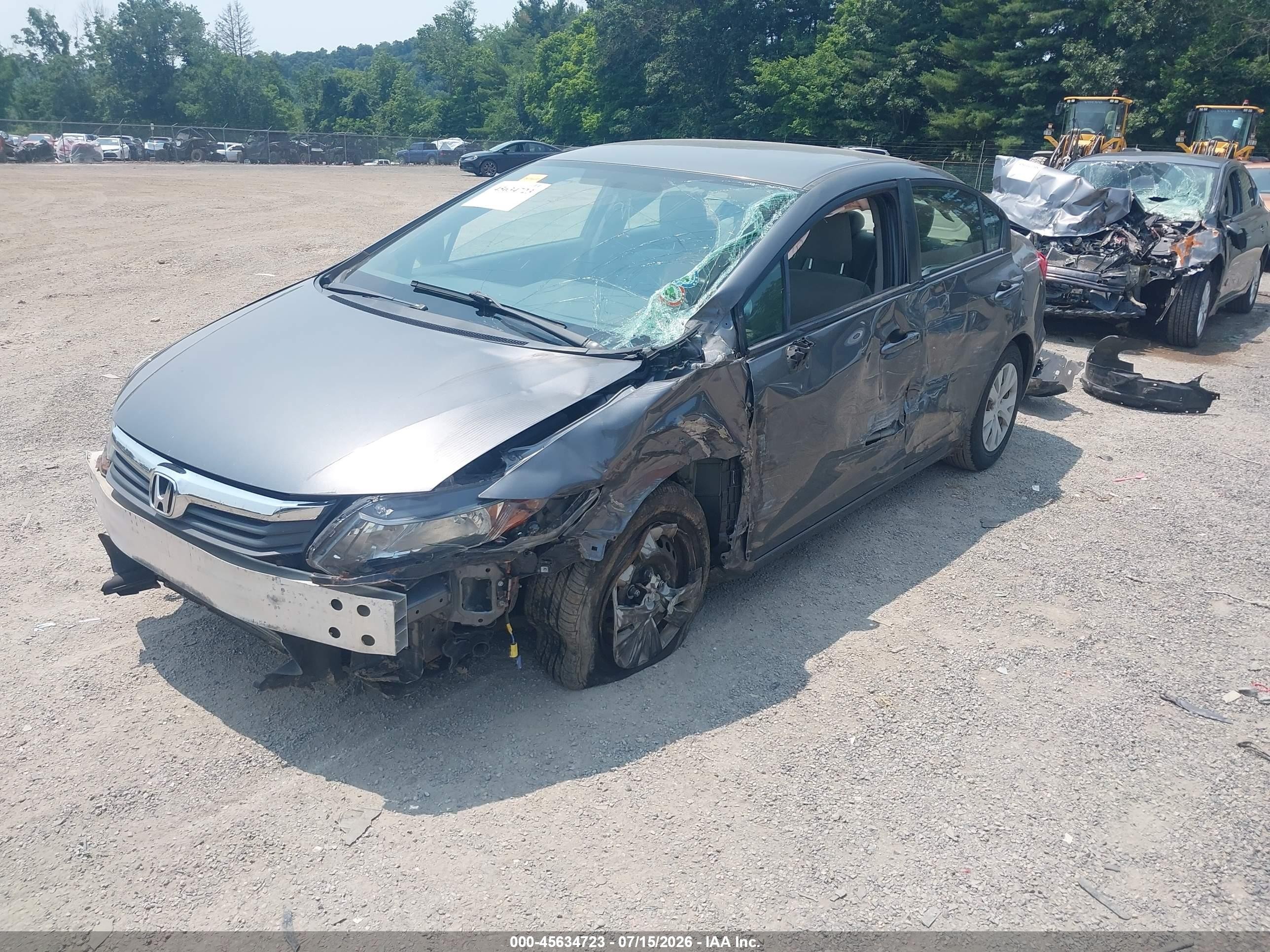 2012 Honda Civic Lx Серый vin: JHMFB2F56CS000806