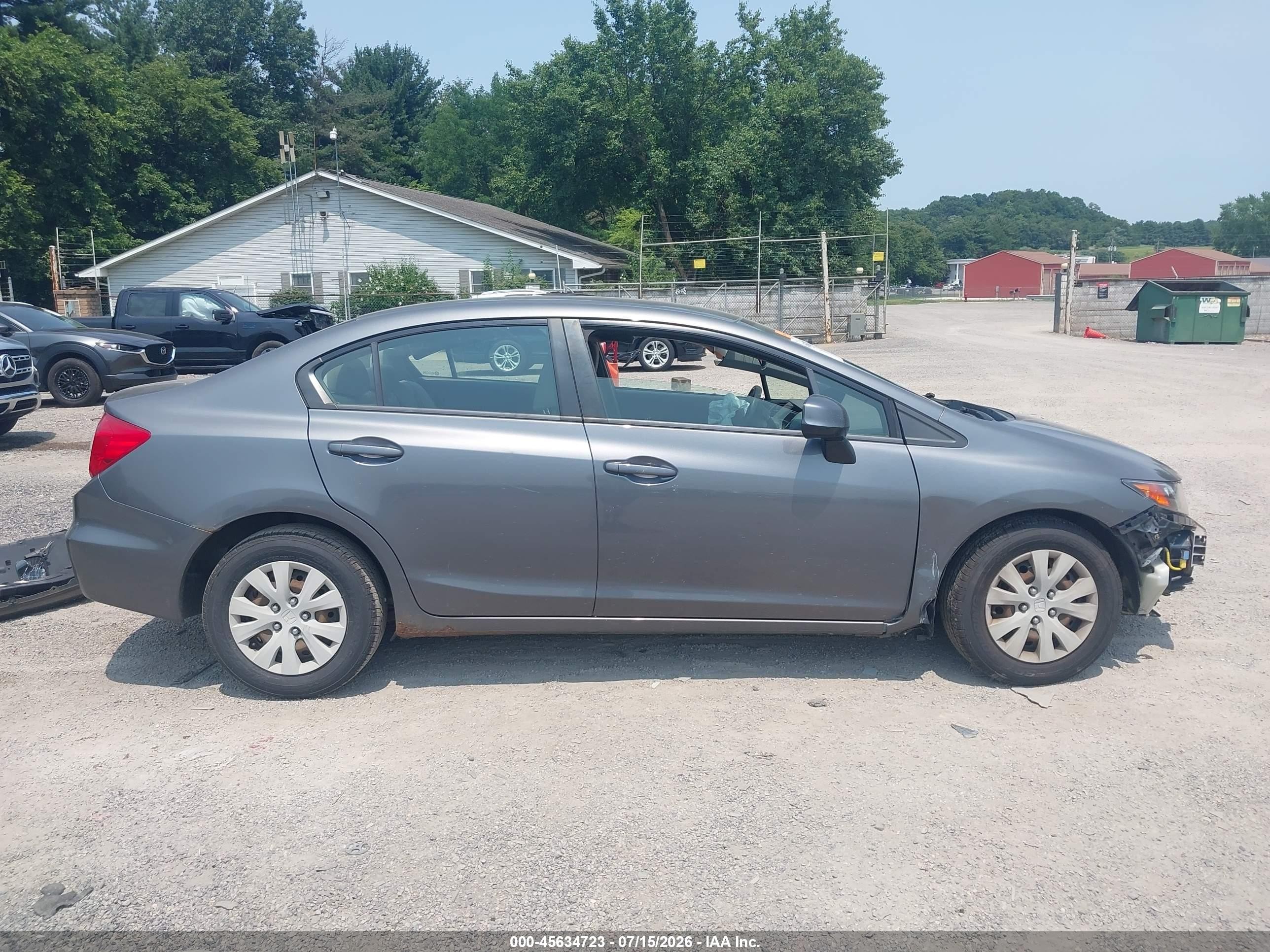 2012 Honda Civic Lx Серый vin: JHMFB2F56CS000806