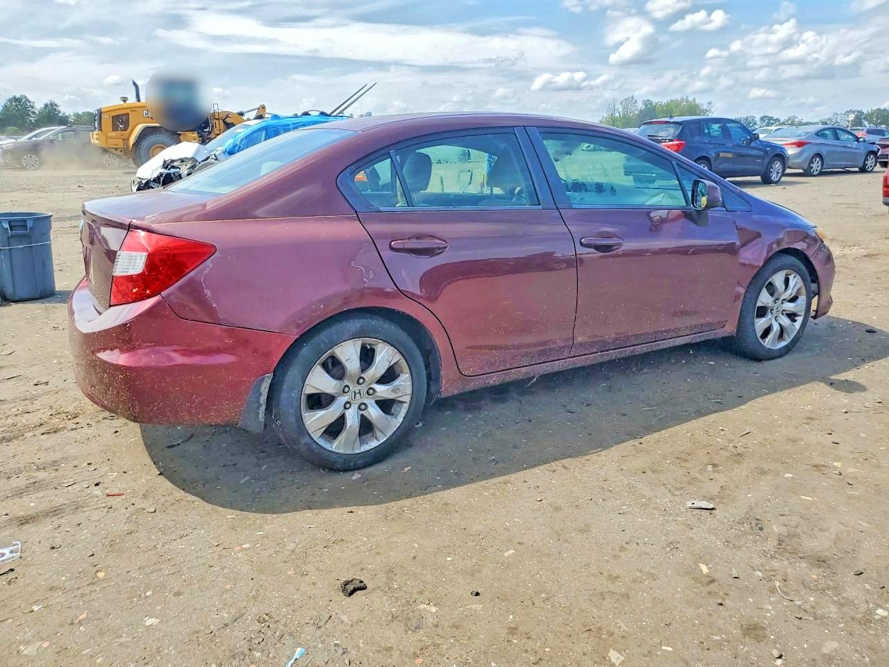 2012 Honda Civic Lx Burgundy vin: JHMFB2F56CS001048
