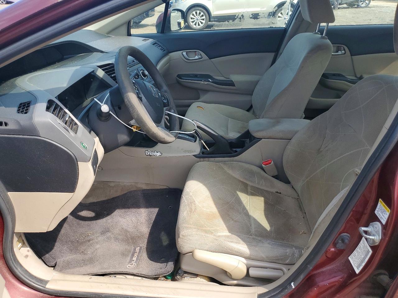 2012 Honda Civic Lx Burgundy vin: JHMFB2F56CS001048