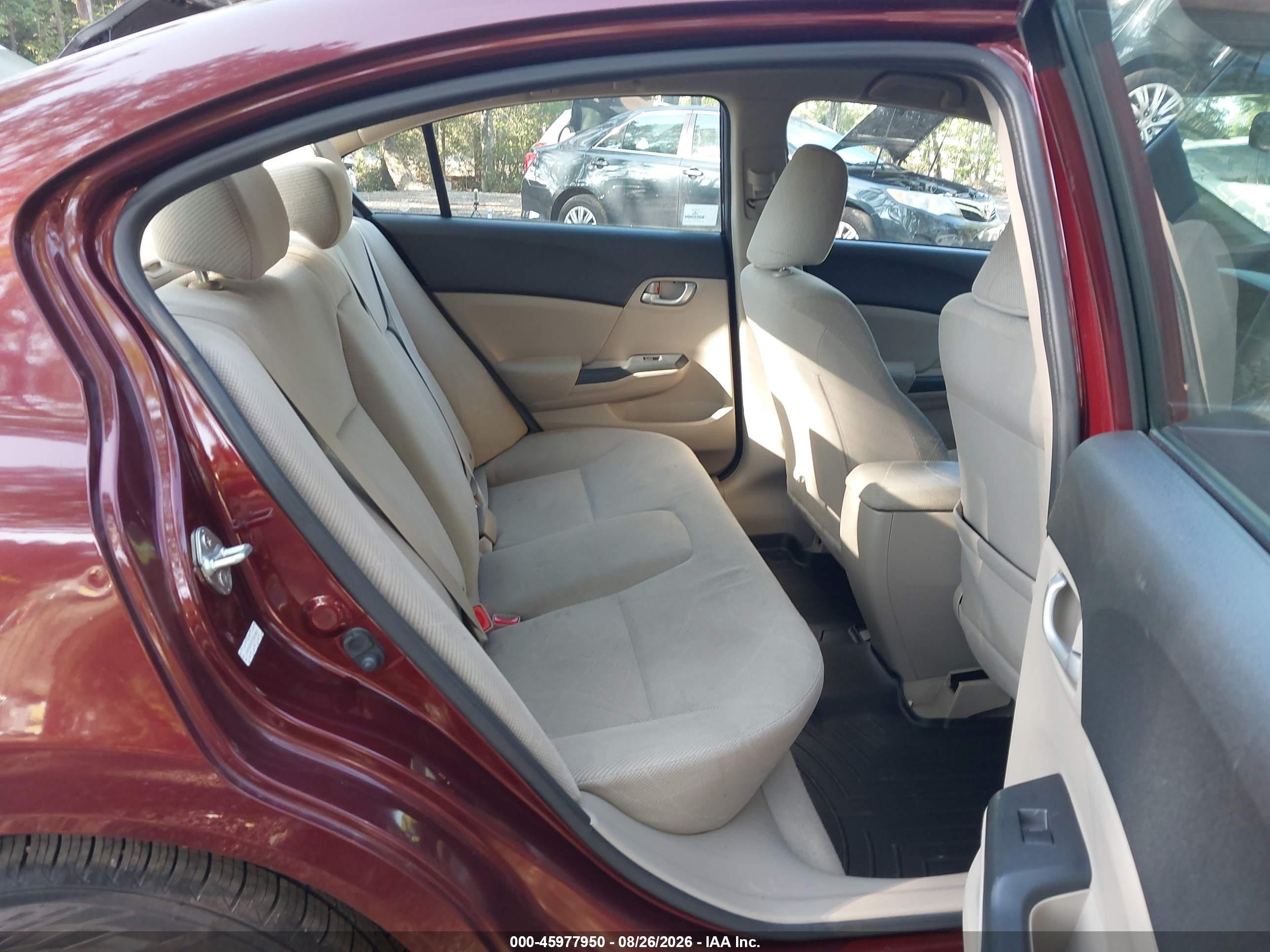 2012 Honda Civic Lx Burgundy vin: JHMFB2F57CS003603