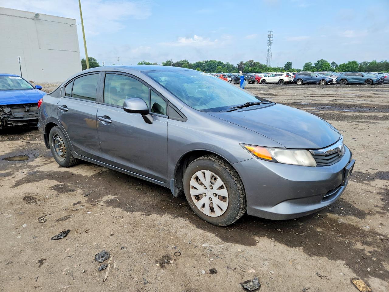2012 Honda Civic Lx Gray vin: JHMFB2F58CS000855