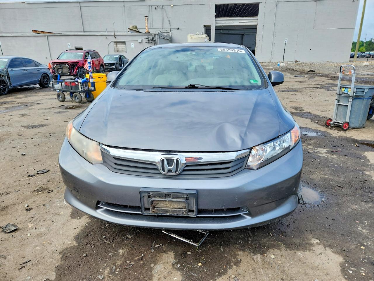 2012 Honda Civic Lx Gray vin: JHMFB2F58CS000855