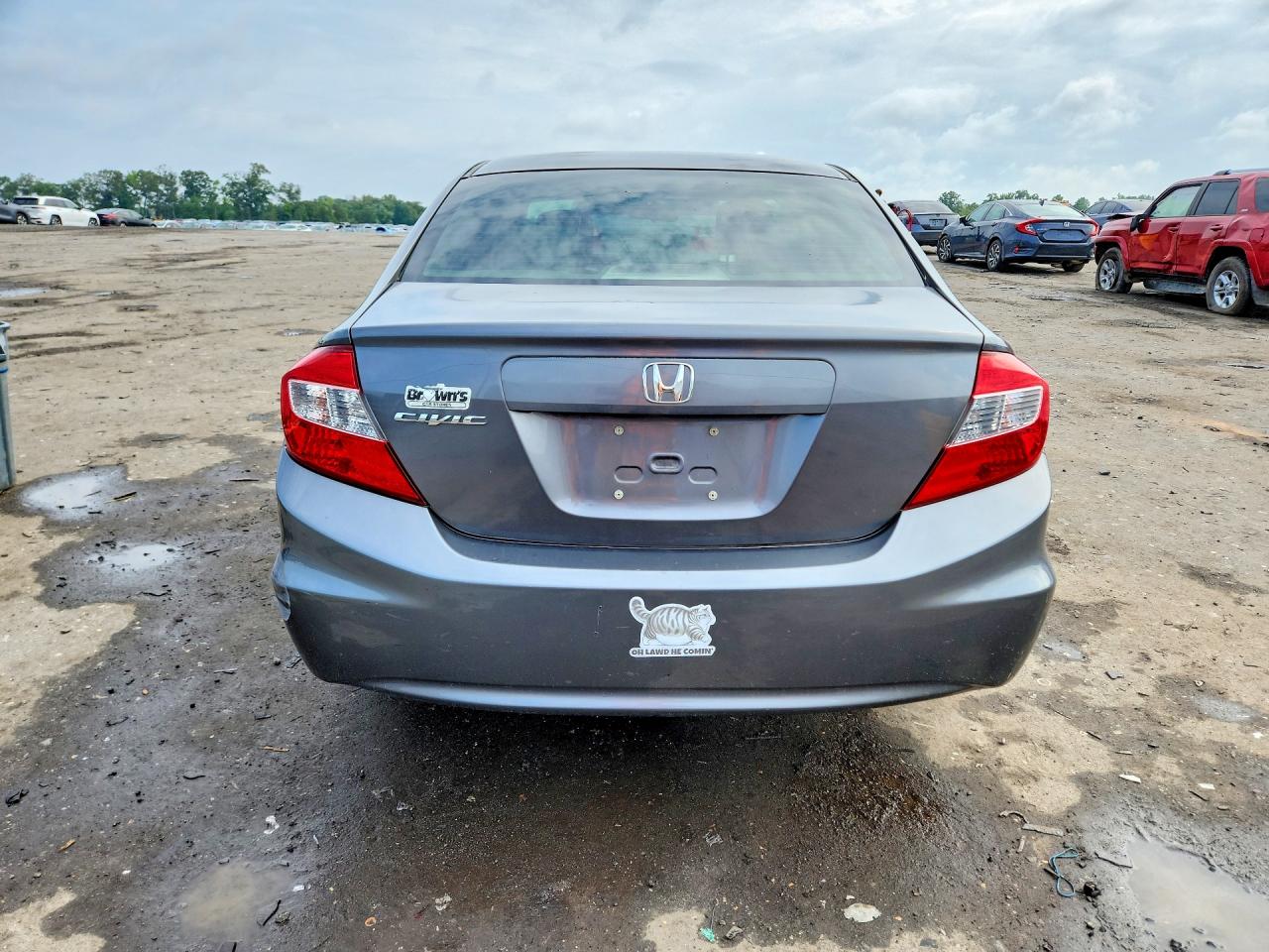 2012 Honda Civic Lx Gray vin: JHMFB2F58CS000855