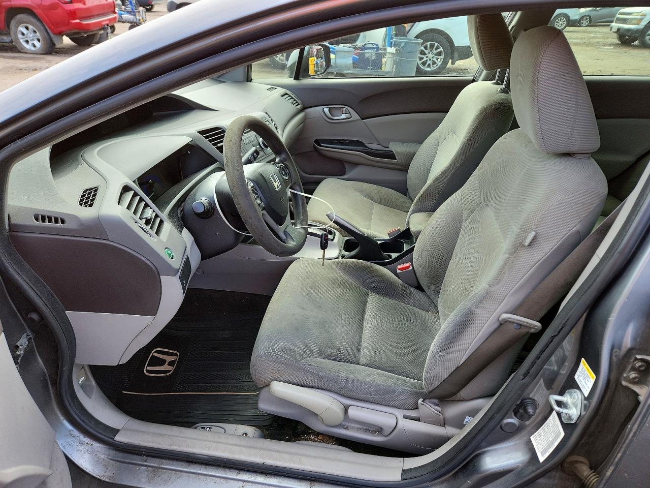 2012 Honda Civic Lx Gray vin: JHMFB2F58CS000855