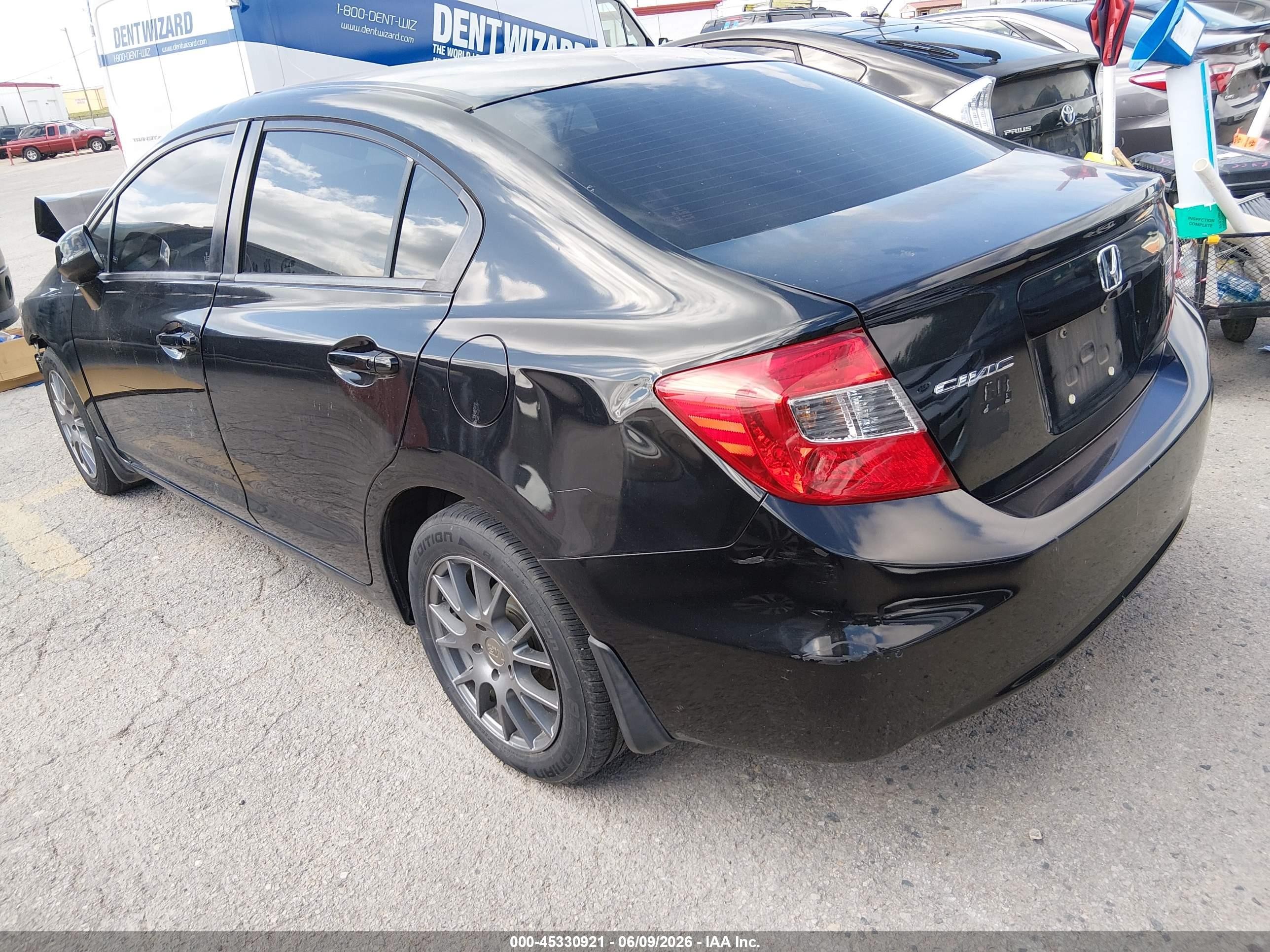 2012 Honda Civic Lx Black vin: JHMFB2F59CS004901
