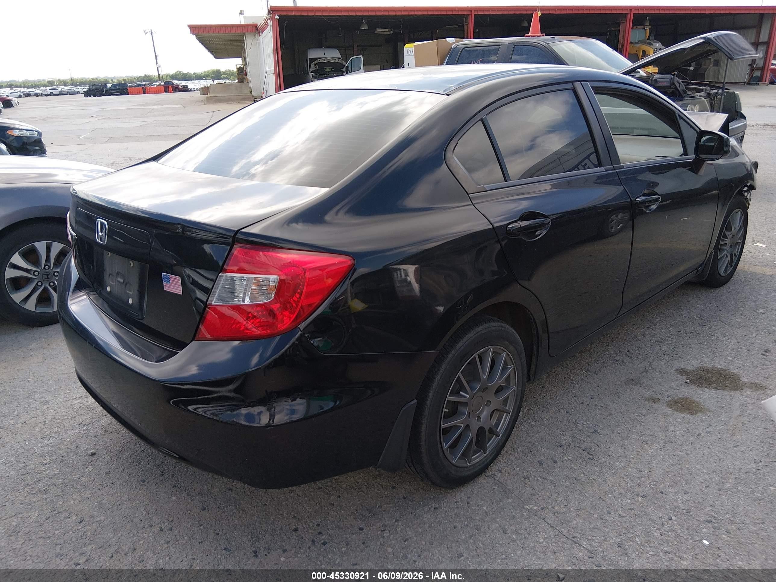 2012 Honda Civic Lx Black vin: JHMFB2F59CS004901