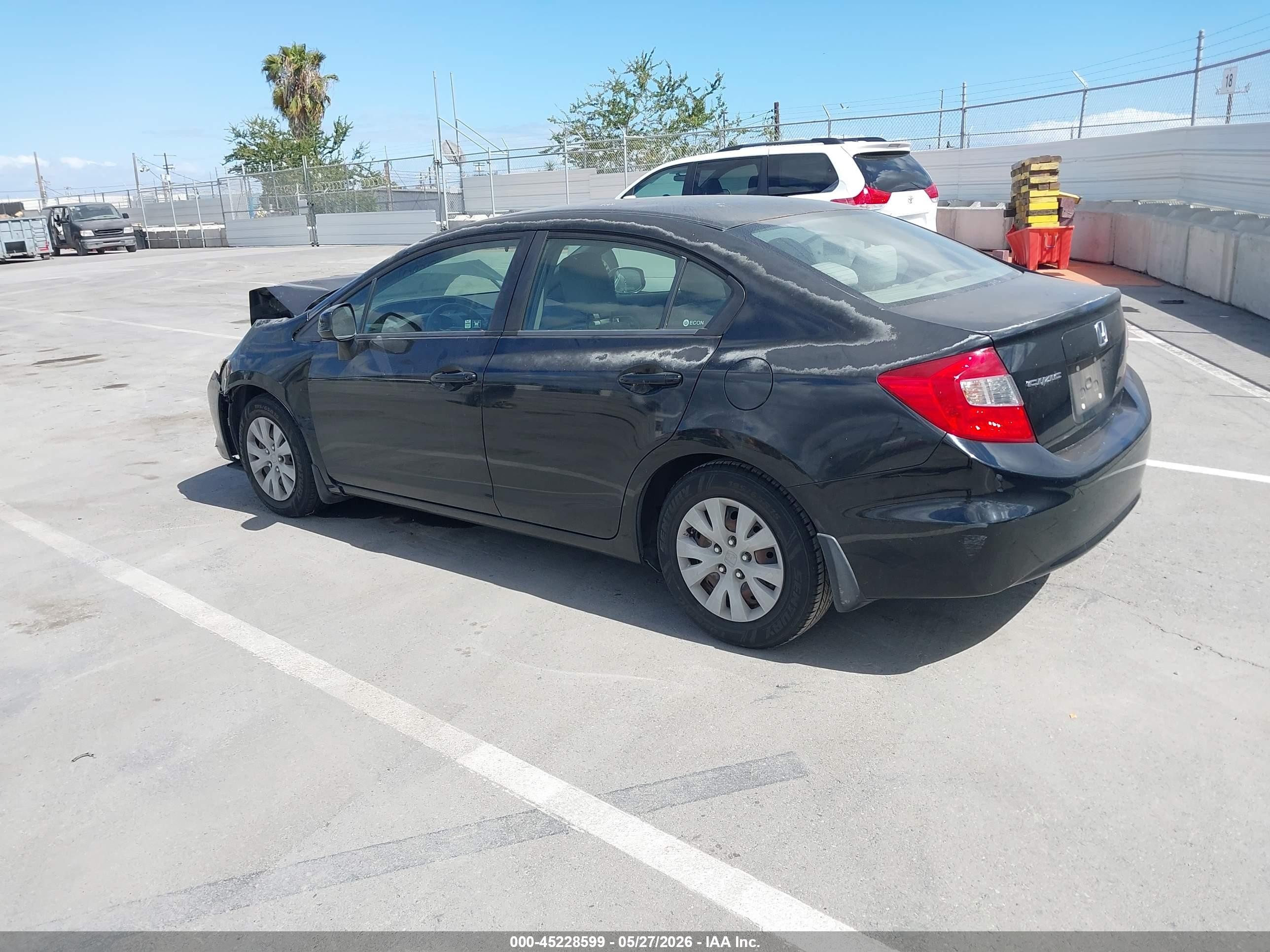 2012 Honda Civic Lx Black vin: JHMFB2F59CS005093