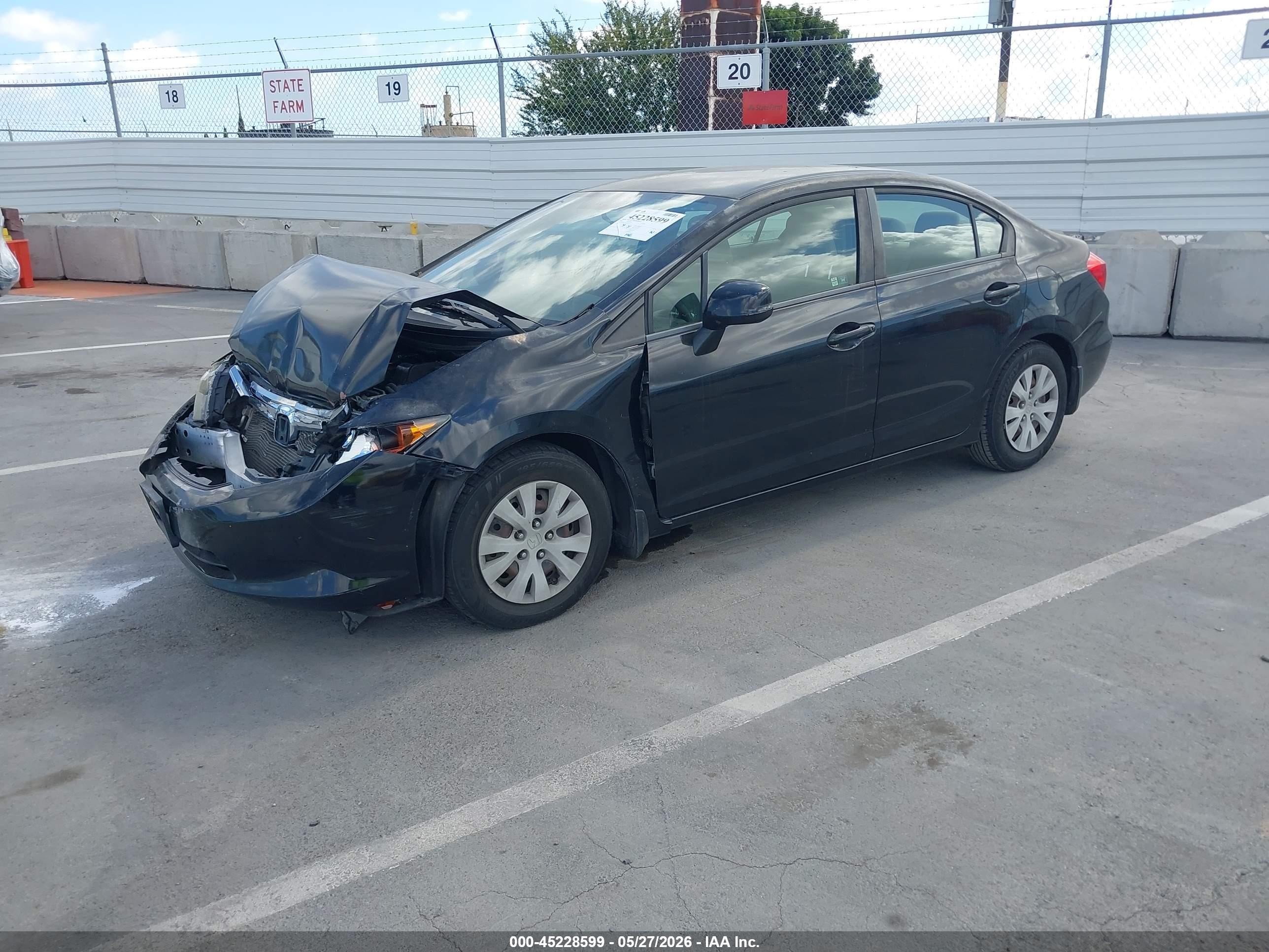 2012 Honda Civic Lx Black vin: JHMFB2F59CS005093