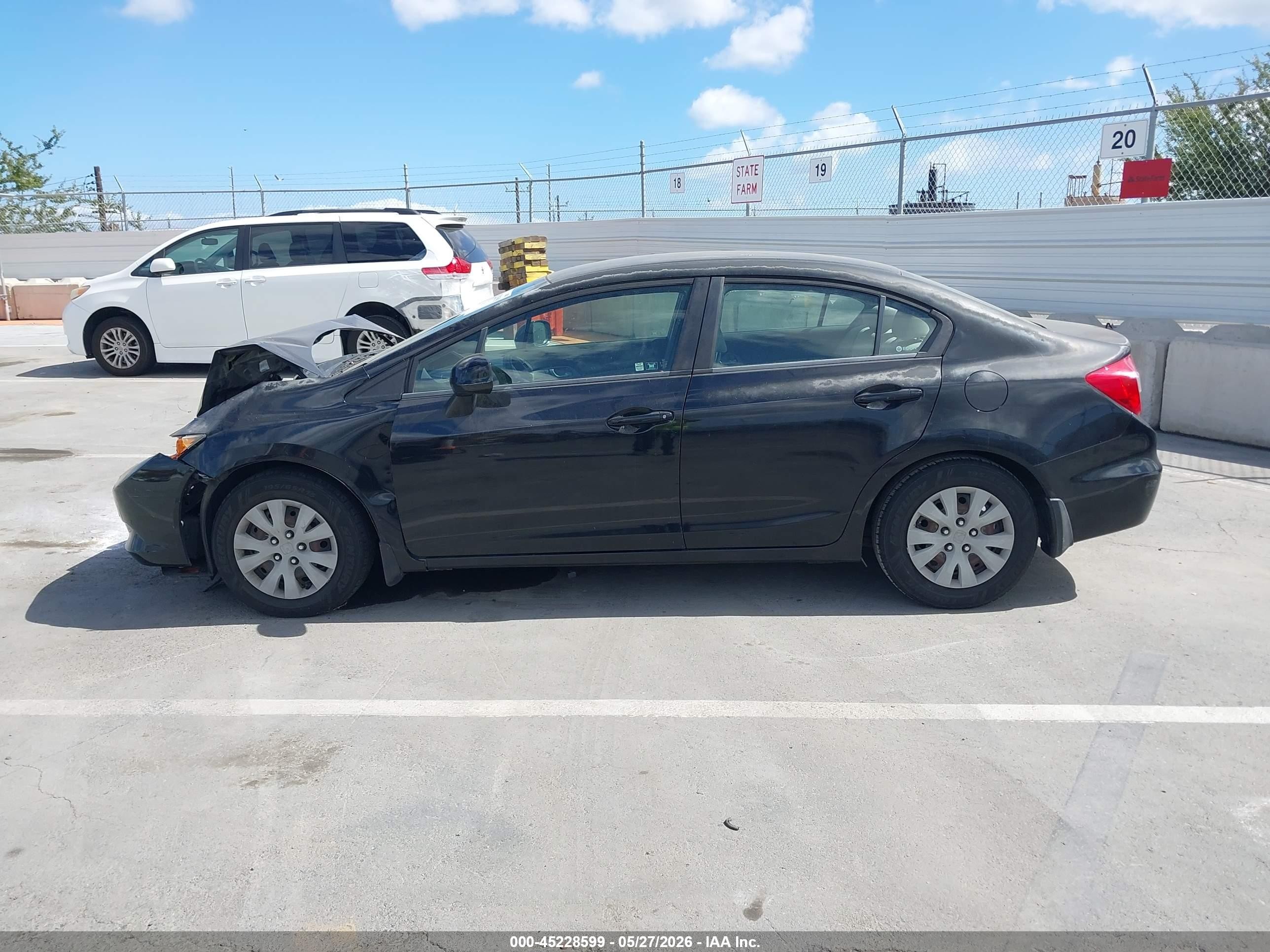 2012 Honda Civic Lx Black vin: JHMFB2F59CS005093