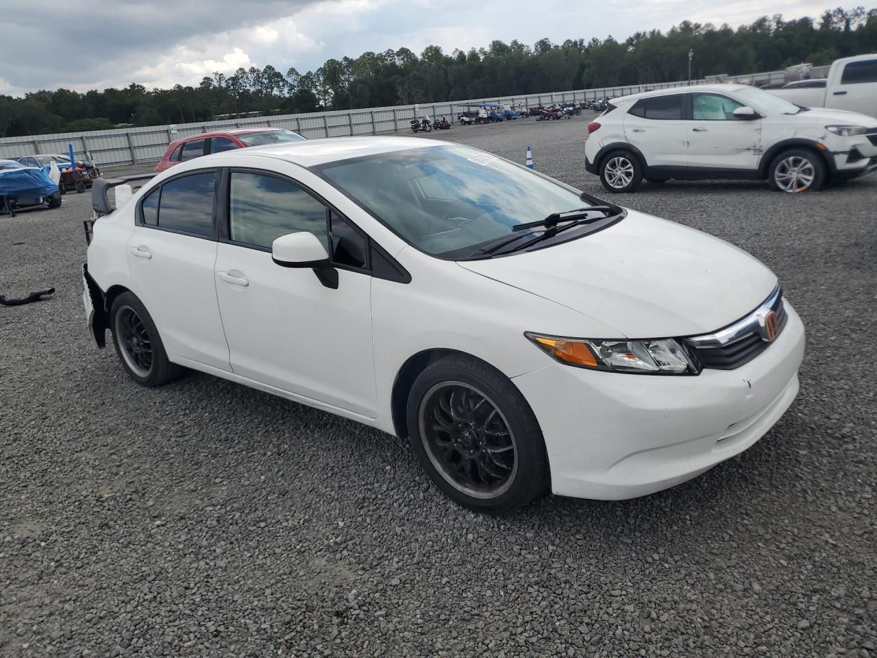 2012 Honda Civic Lx White vin: JHMFB2F5XCS000114