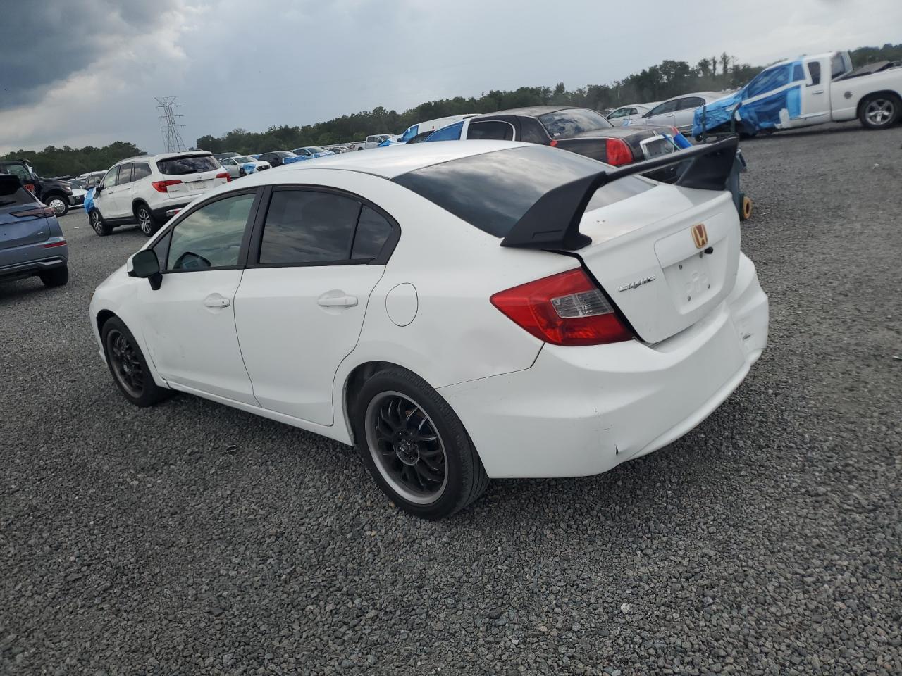 2012 Honda Civic Lx White vin: JHMFB2F5XCS000114