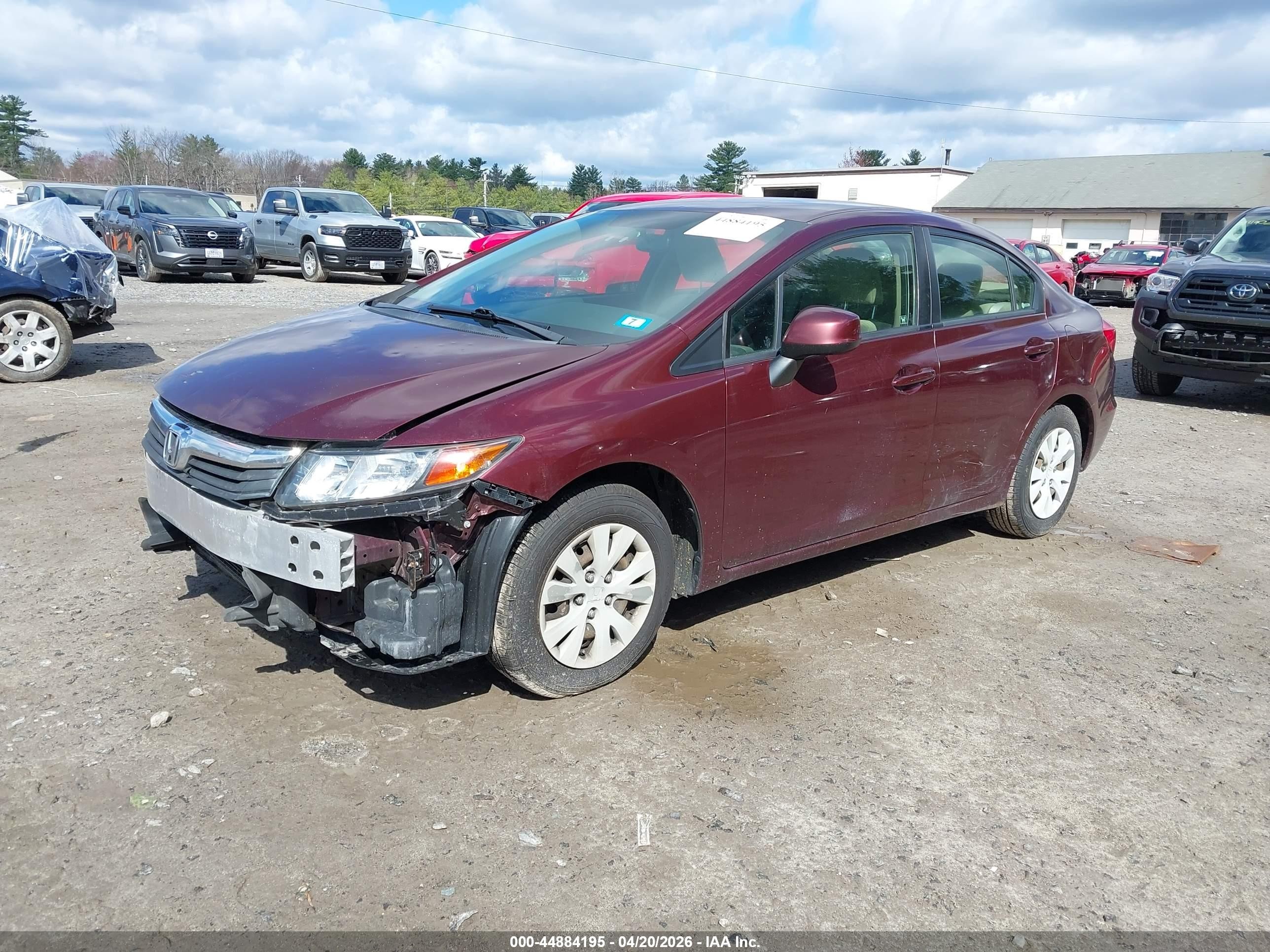 2012 Honda Civic Lx Maroon vin: JHMFB2F5XCS001053