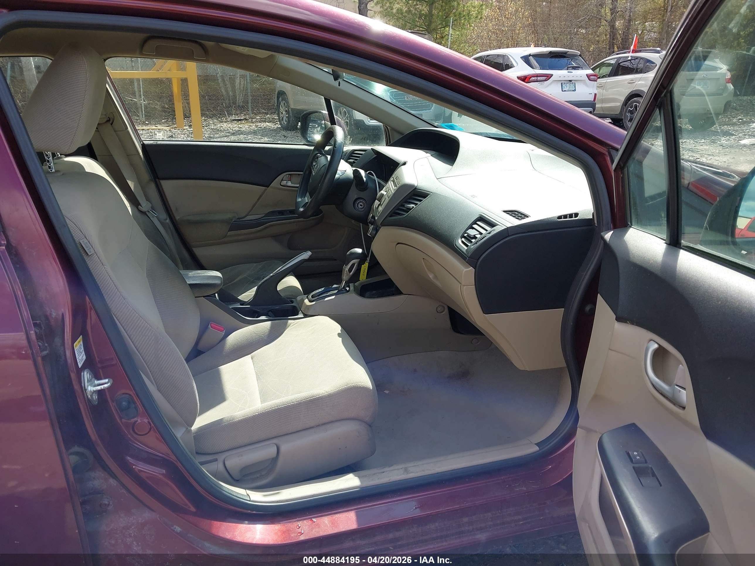 2012 Honda Civic Lx Maroon vin: JHMFB2F5XCS001053