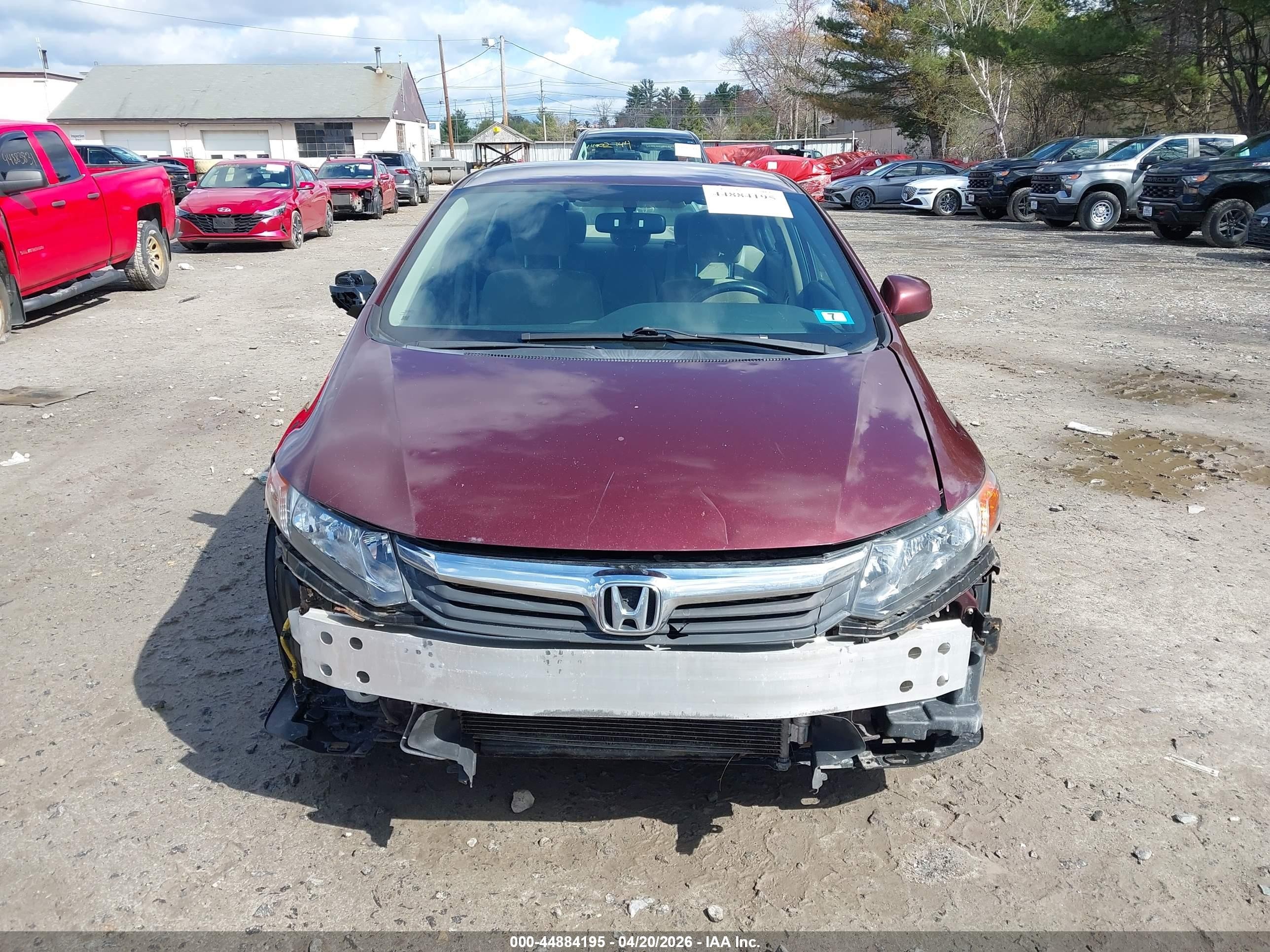 2012 Honda Civic Lx Maroon vin: JHMFB2F5XCS001053