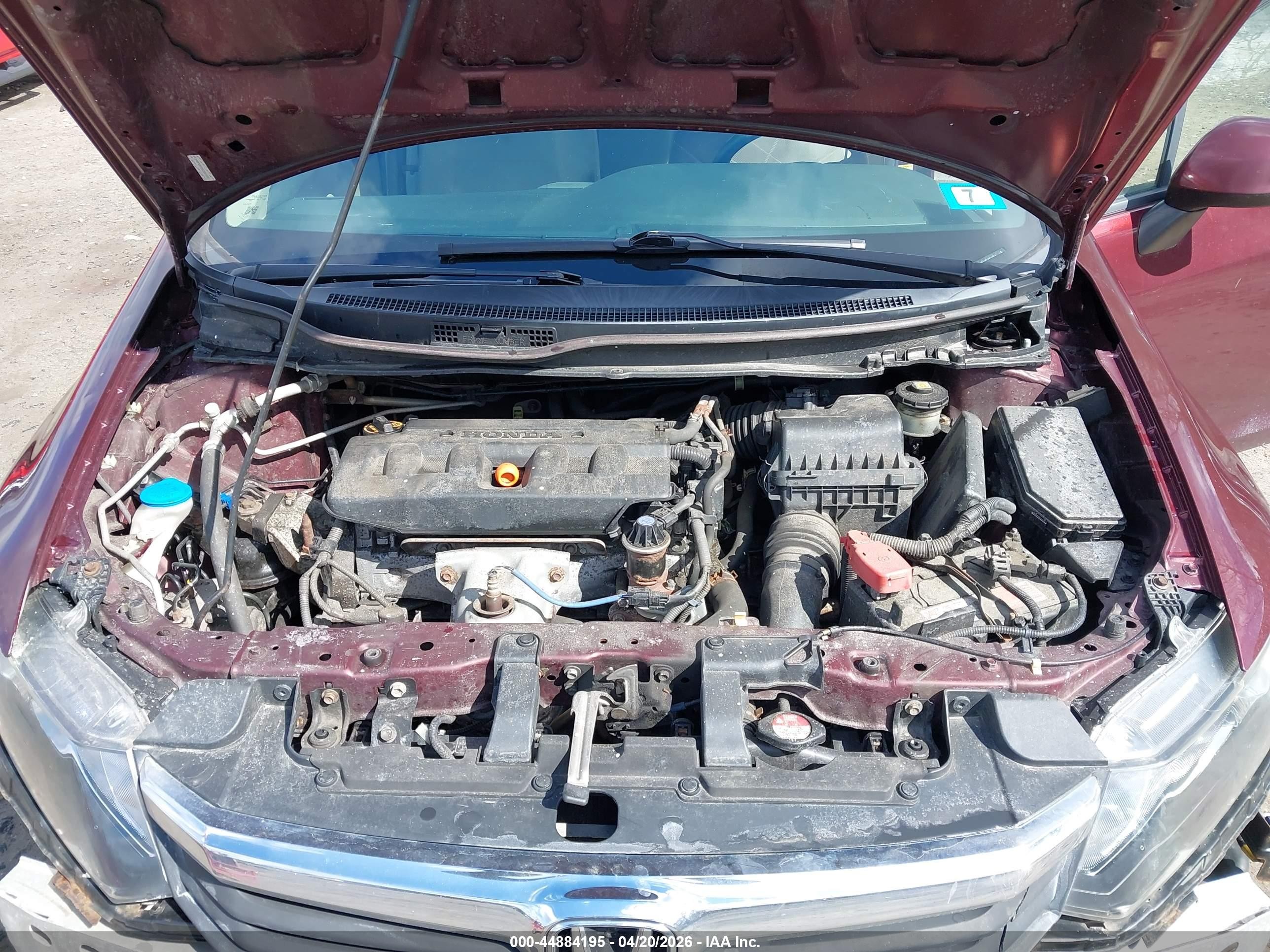 2012 Honda Civic Lx Maroon vin: JHMFB2F5XCS001053