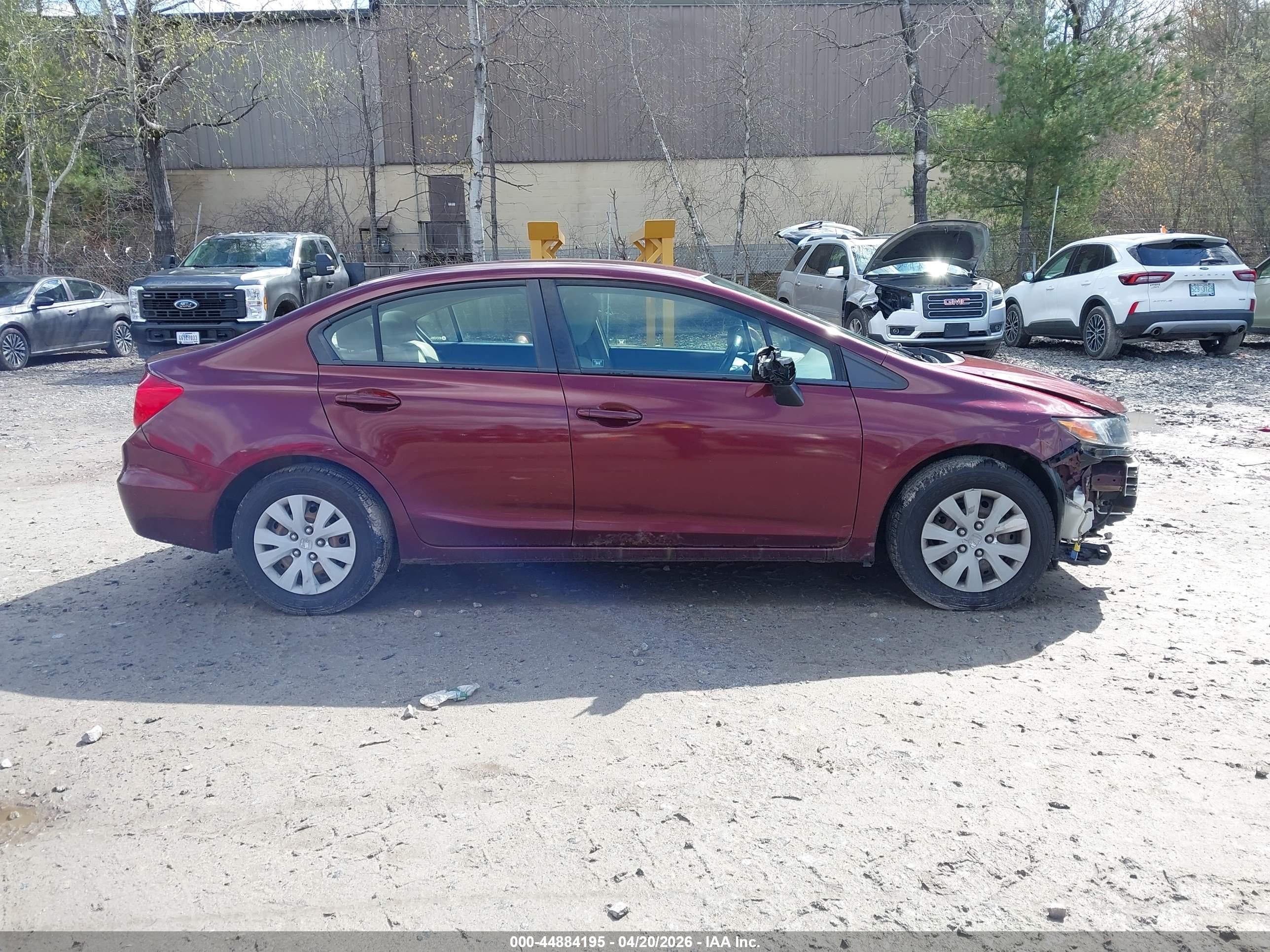 2012 Honda Civic Lx Maroon vin: JHMFB2F5XCS001053