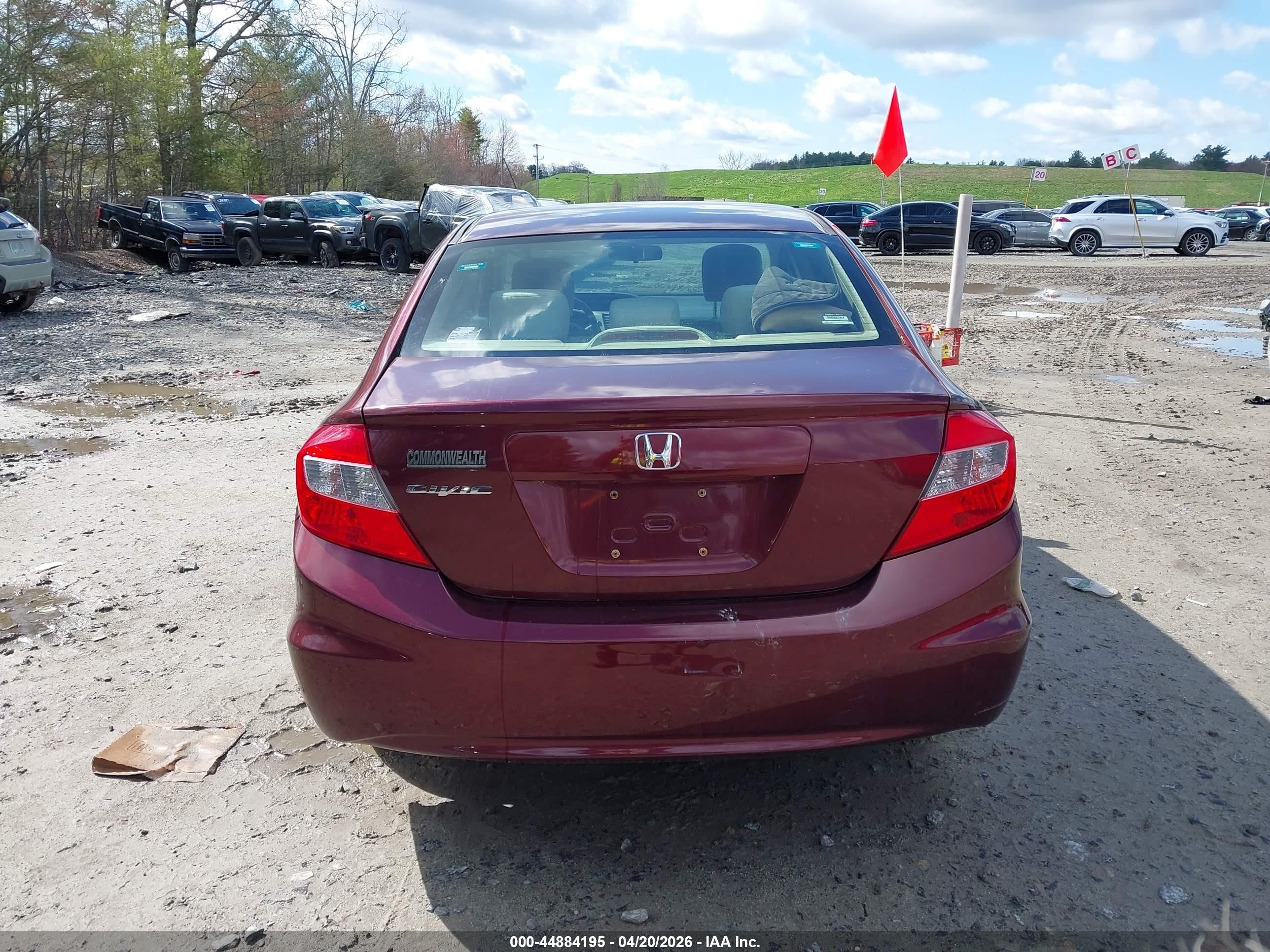 2012 Honda Civic Lx Maroon vin: JHMFB2F5XCS001053