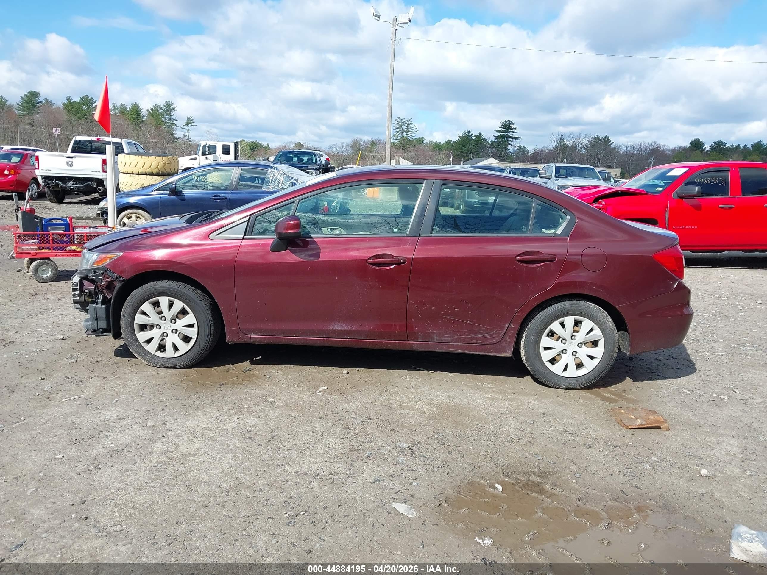 2012 Honda Civic Lx Maroon vin: JHMFB2F5XCS001053