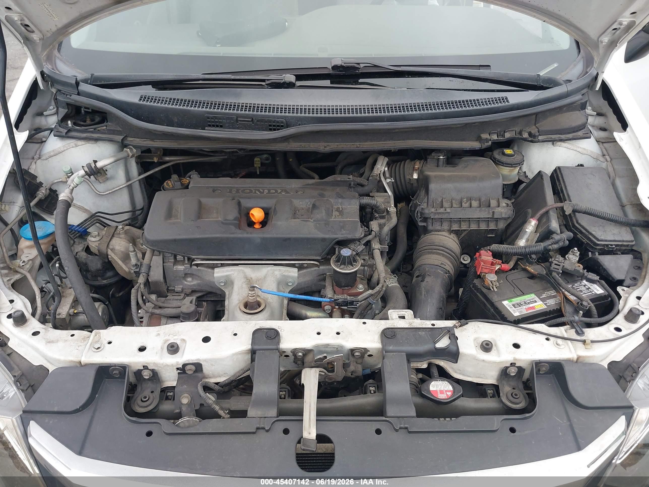 2012 Honda Civic Lx White vin: JHMFB2F5XCS004244