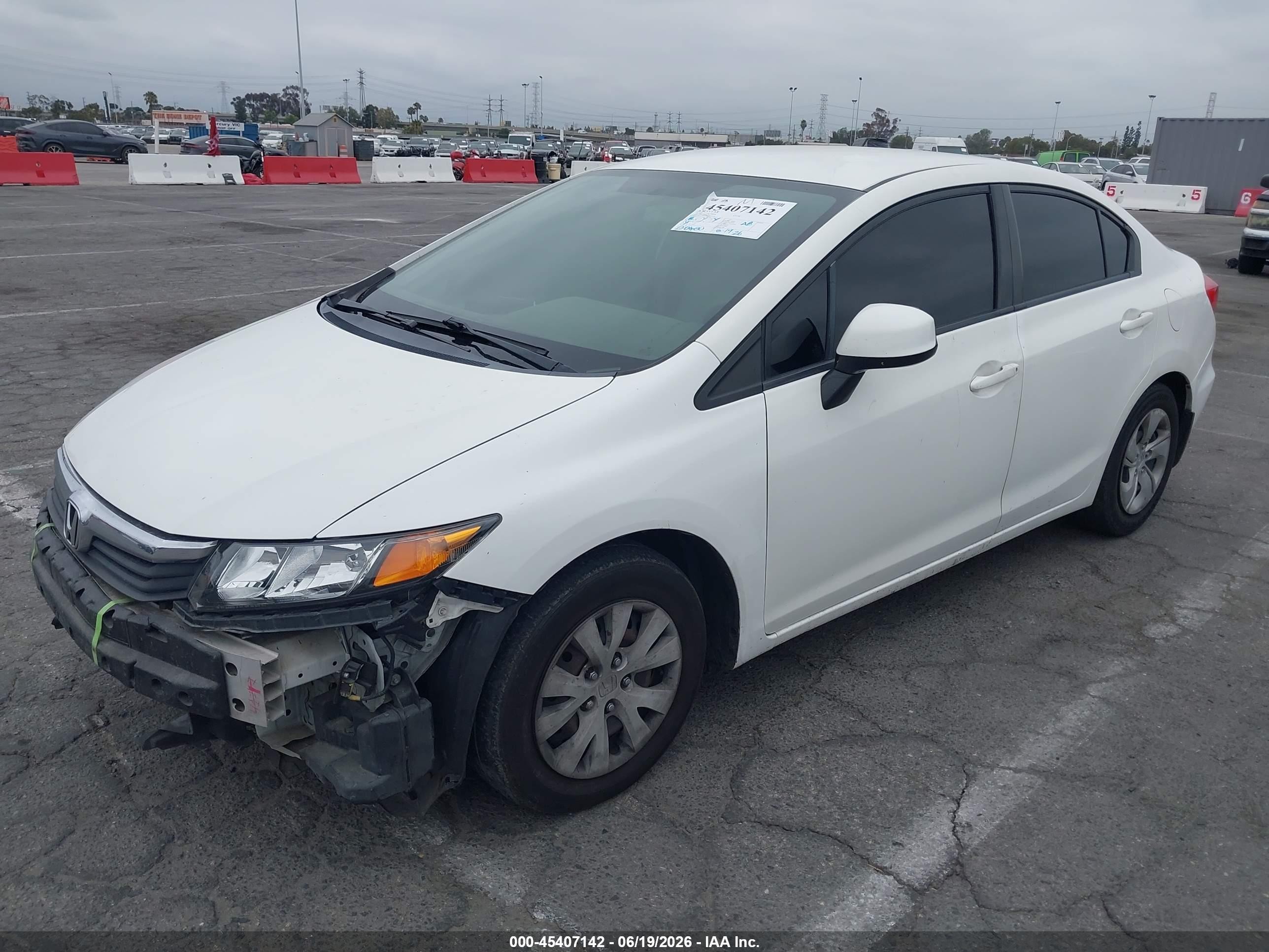 2012 Honda Civic Lx White vin: JHMFB2F5XCS004244