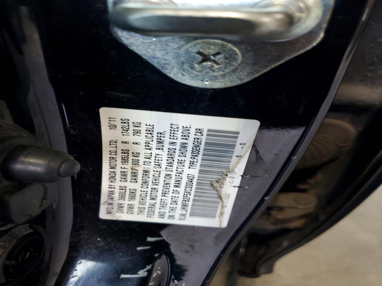 2012 Honda Civic Lx Black vin: JHMFB2F5XCS004437