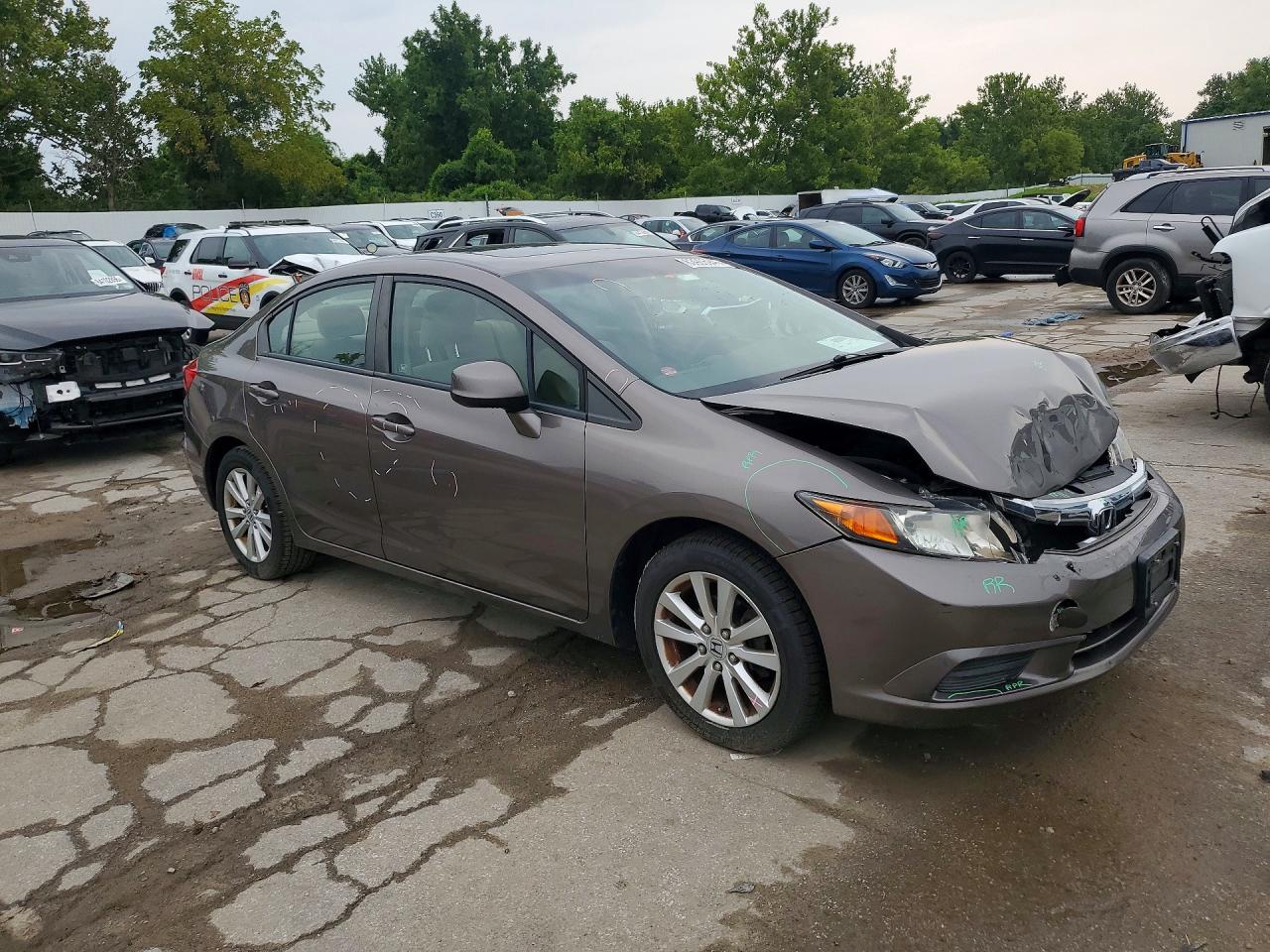 2012 Honda Civic Ex Gray vin: JHMFB2F85CS002895