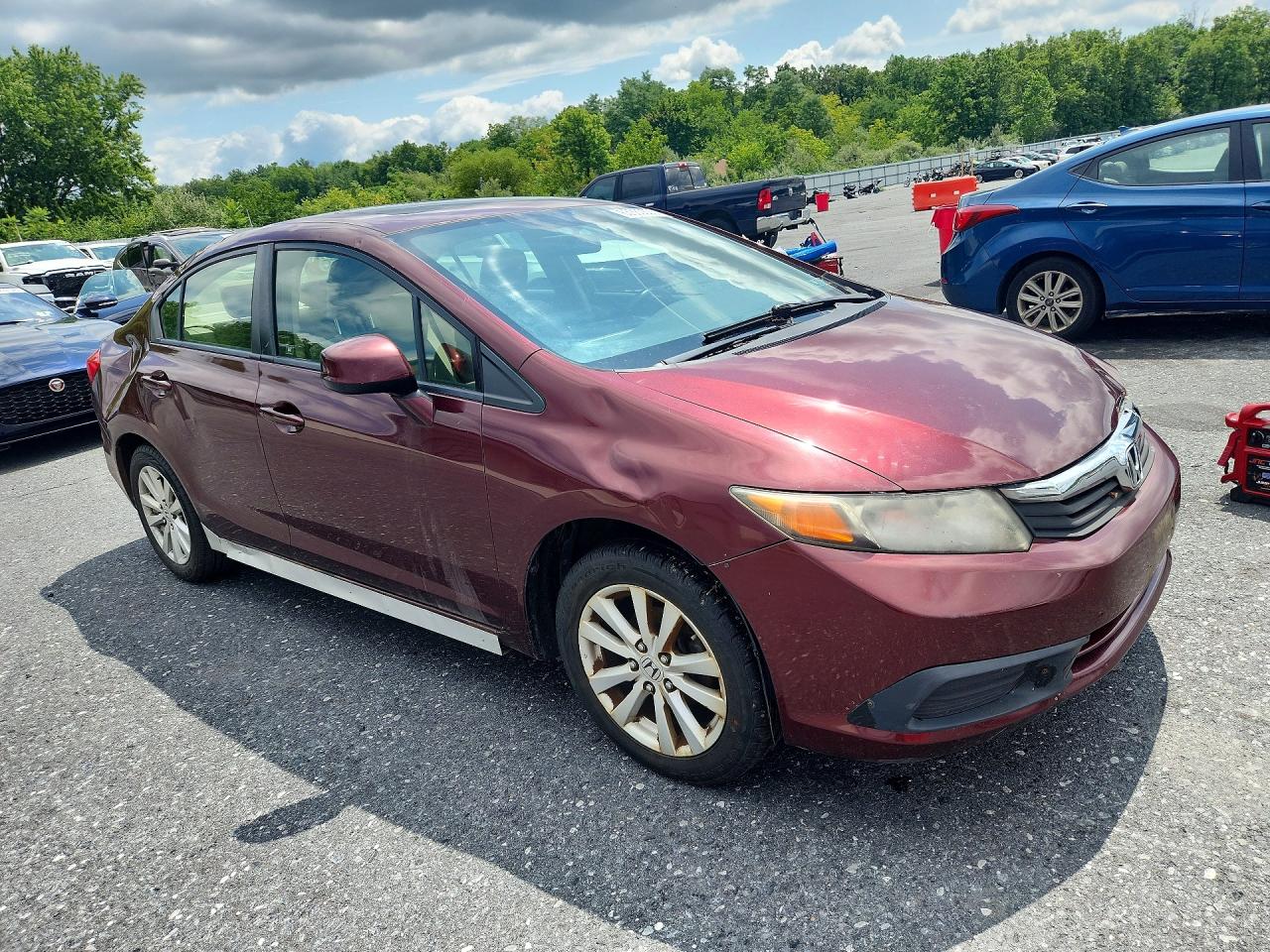 2012 Honda Civic Ex Maroon vin: JHMFB2F87CS003403