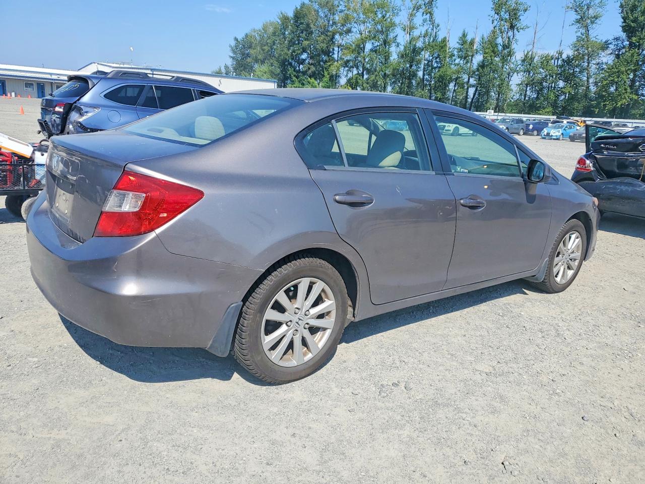 2012 Honda Civic Ex Gray vin: JHMFB2F87CS006494