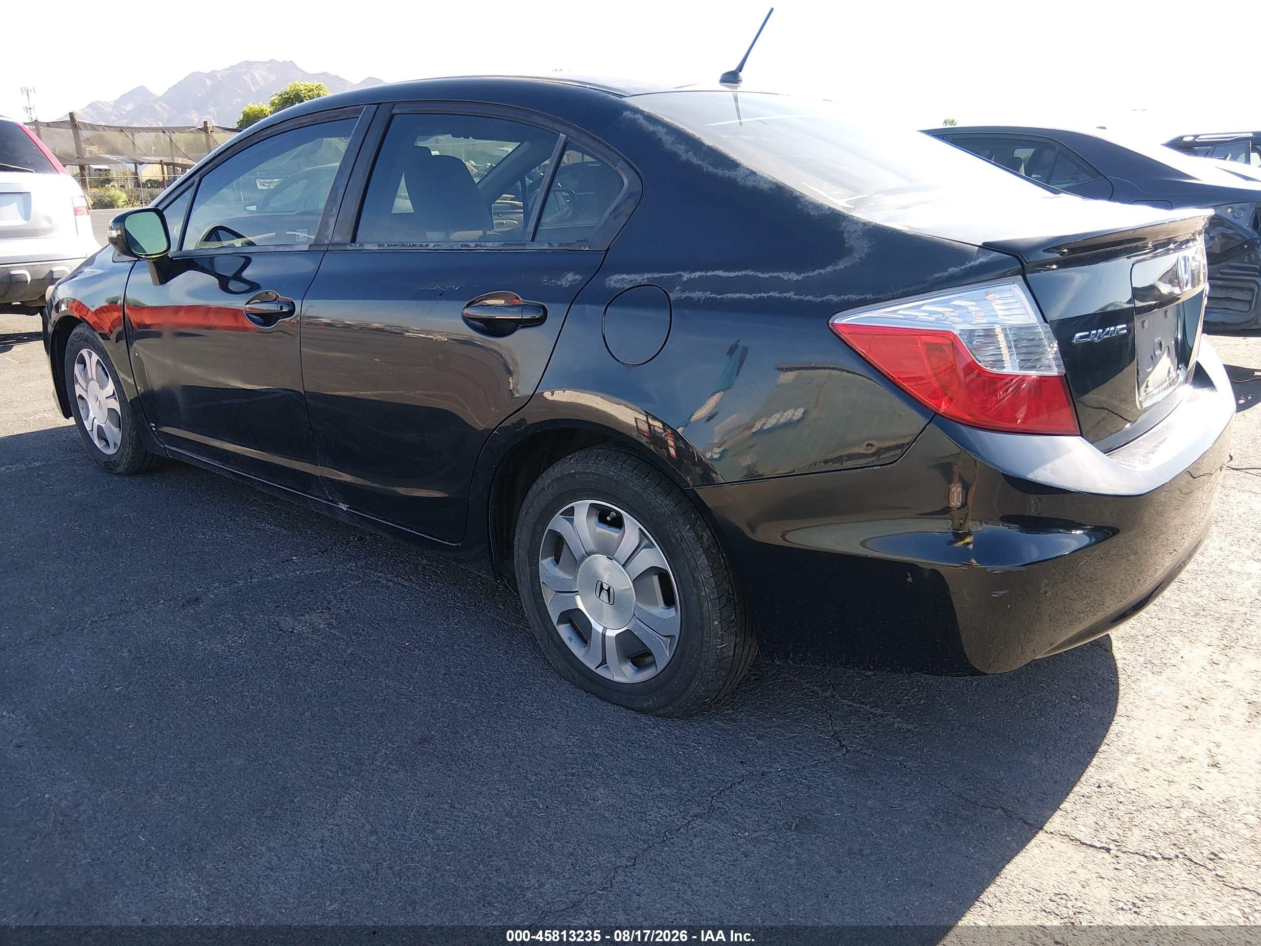 2012 Honda Civic Hybrid   Black vin: JHMFB4F20CS002410