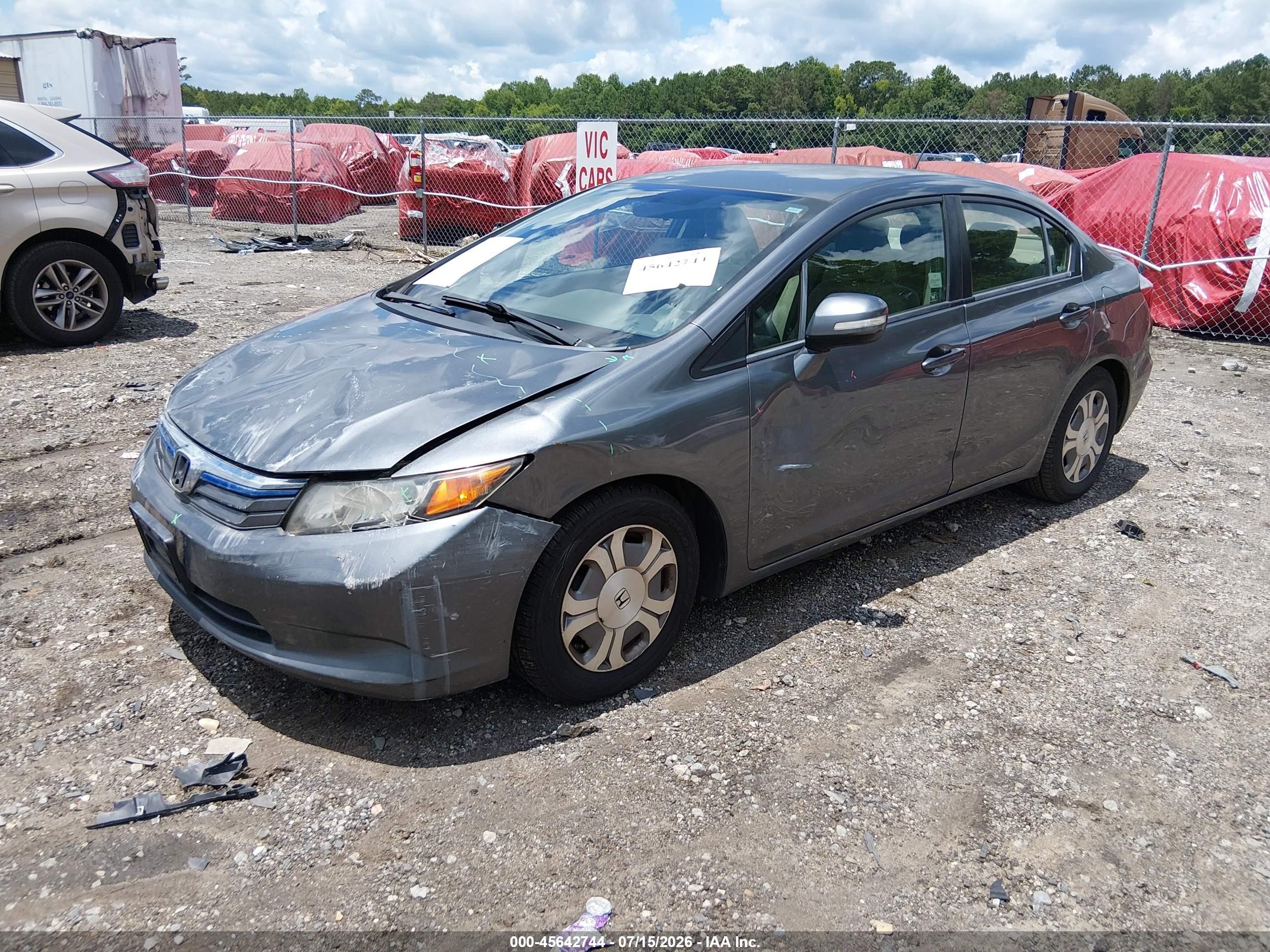 2012 Honda Civic Hybrid   Gray vin: JHMFB4F20CS003590