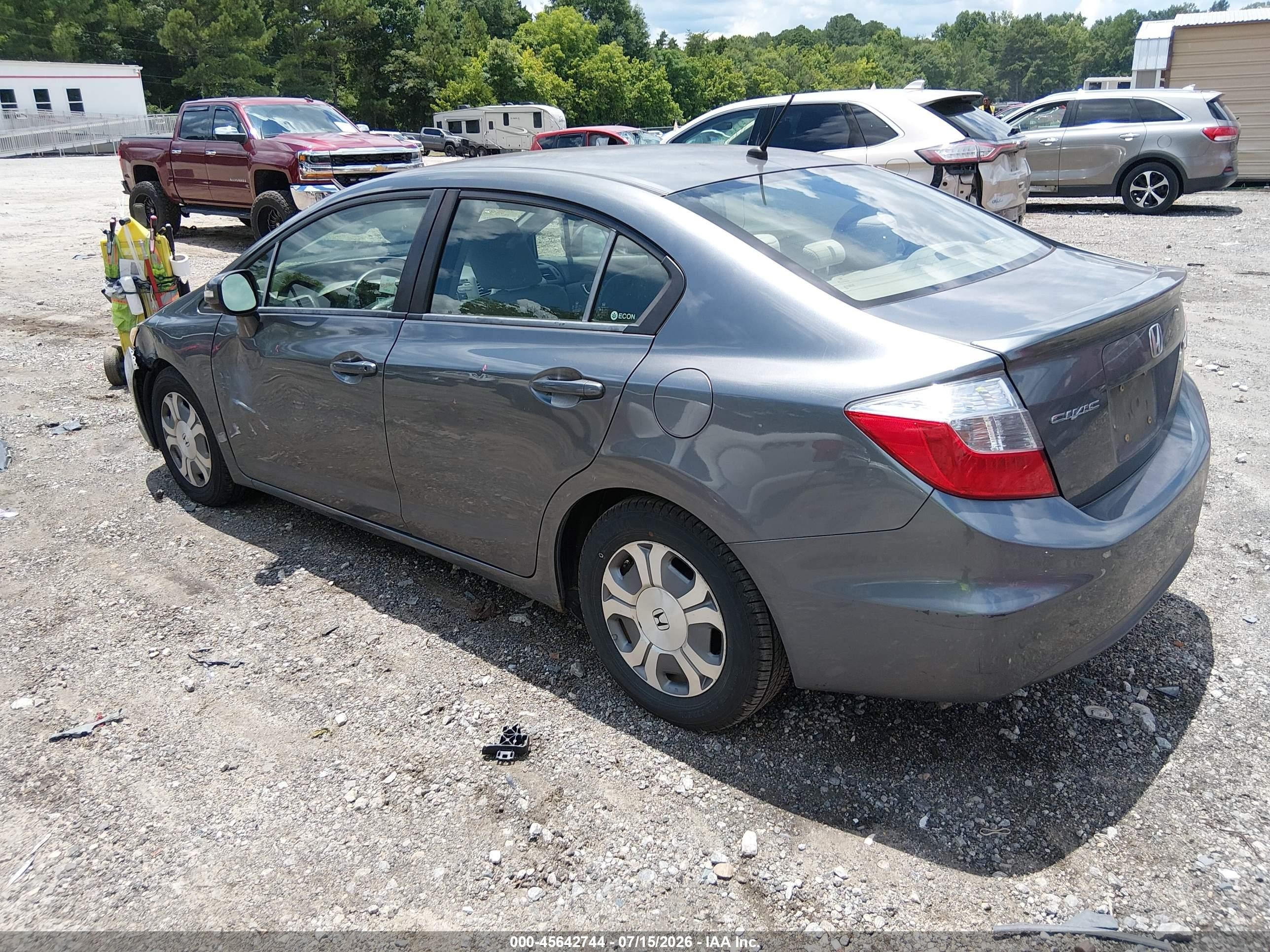2012 Honda Civic Hybrid   Gray vin: JHMFB4F20CS003590