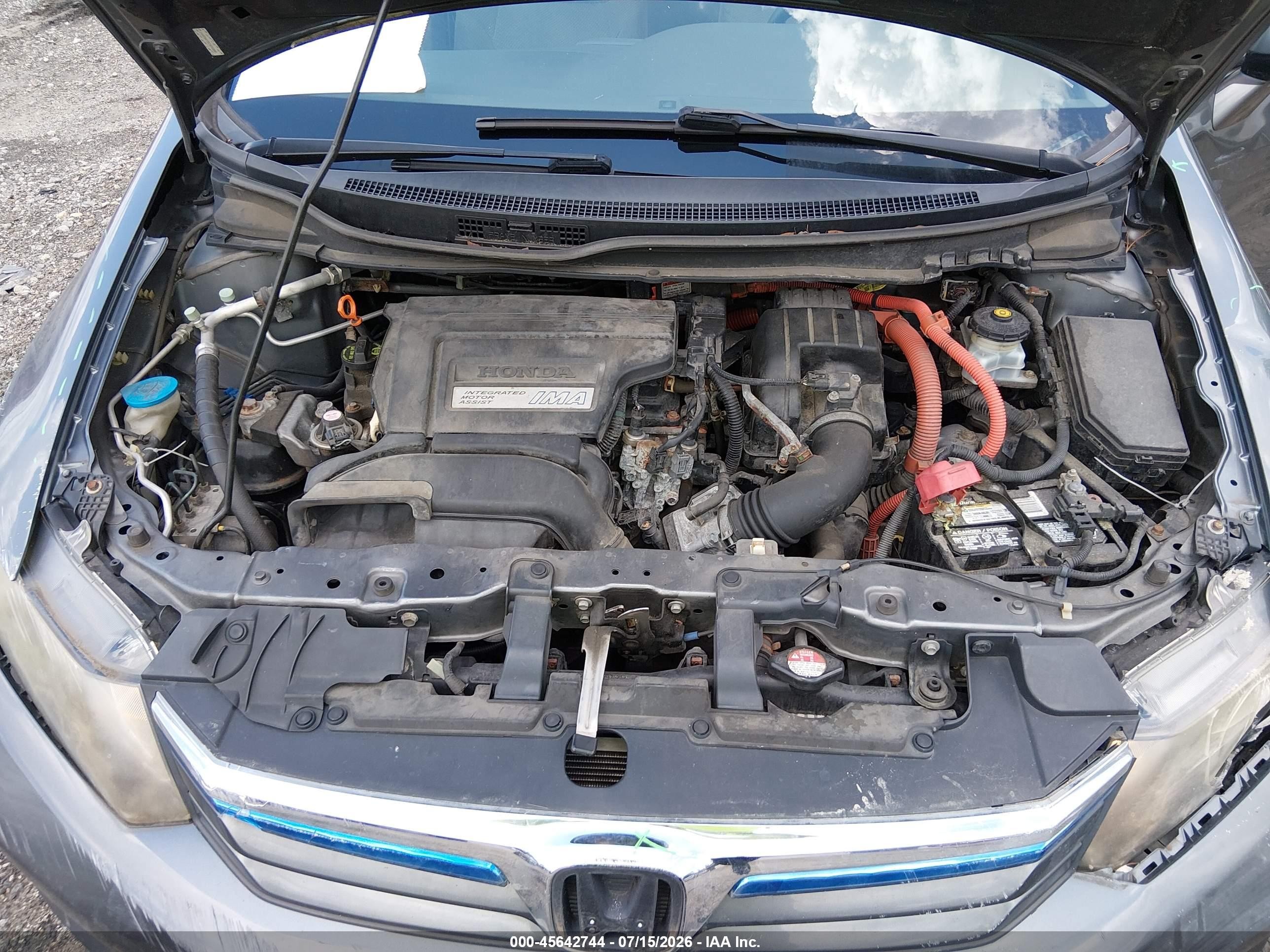 2012 Honda Civic Hybrid   Gray vin: JHMFB4F20CS003590