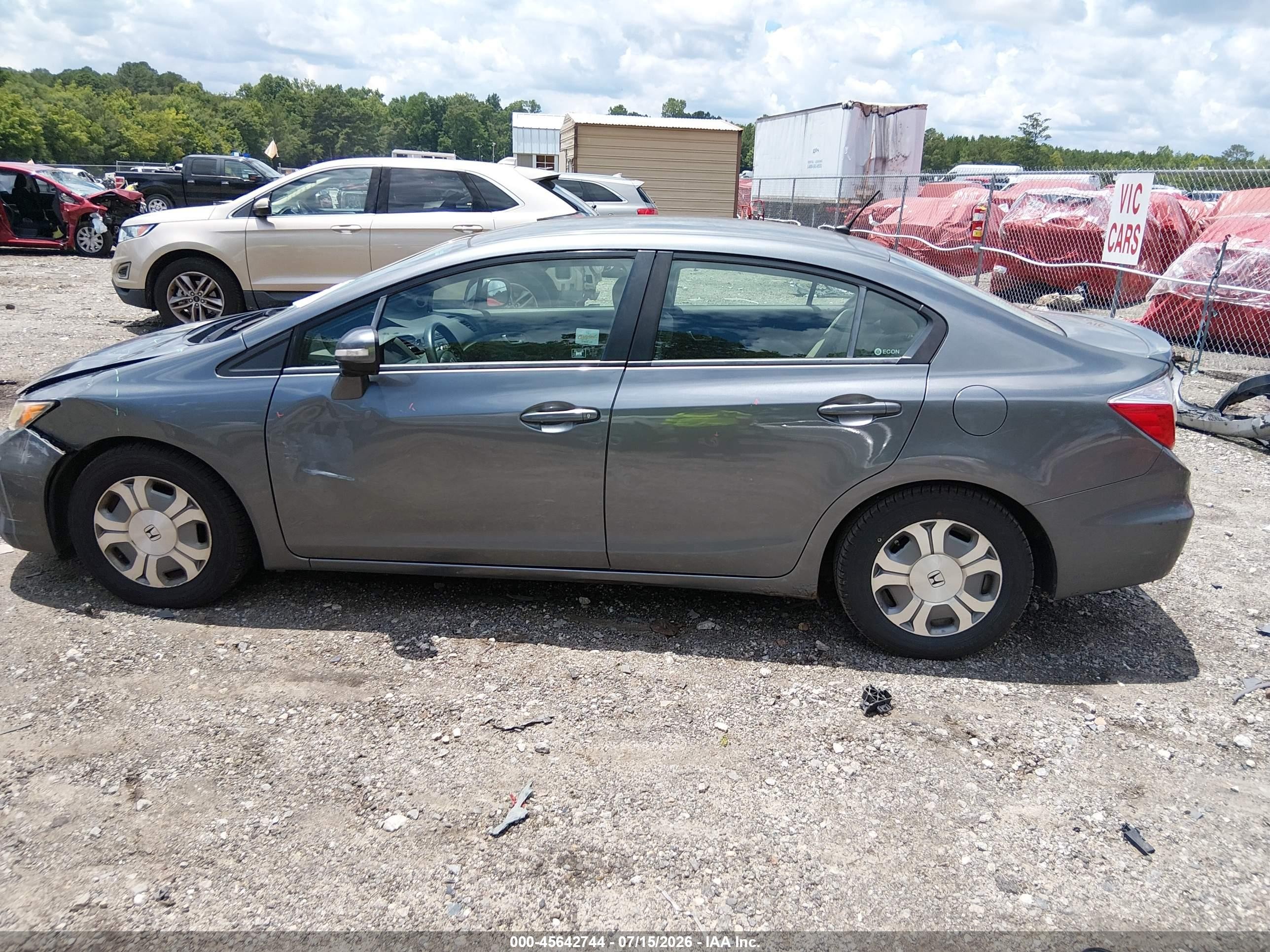 2012 Honda Civic Hybrid   Gray vin: JHMFB4F20CS003590