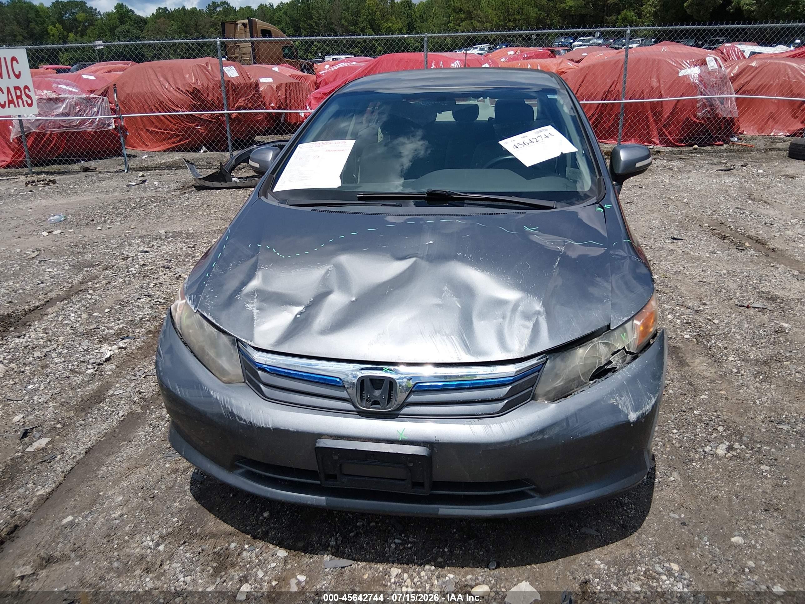 2012 Honda Civic Hybrid   Gray vin: JHMFB4F20CS003590