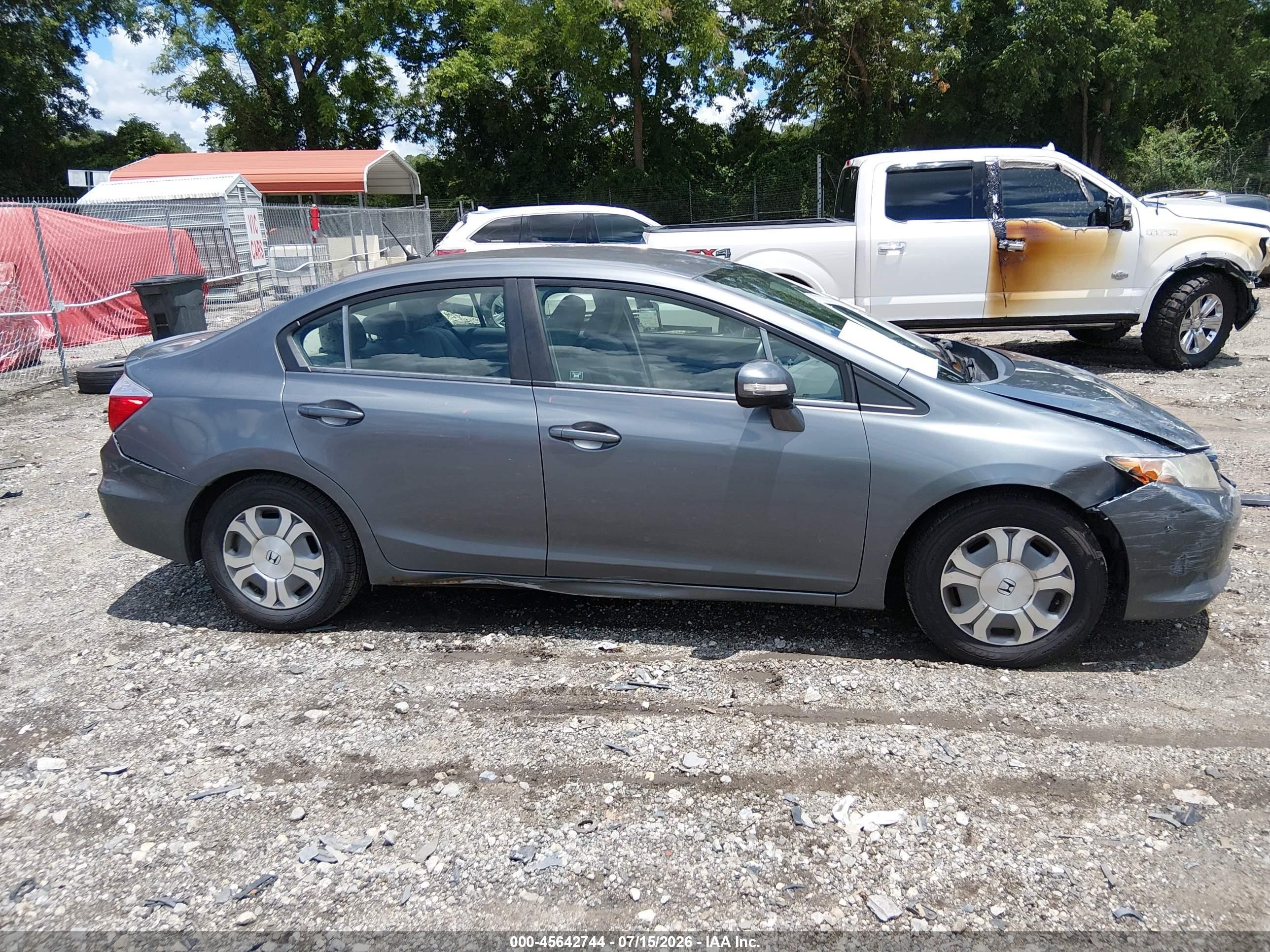 2012 Honda Civic Hybrid   Gray vin: JHMFB4F20CS003590