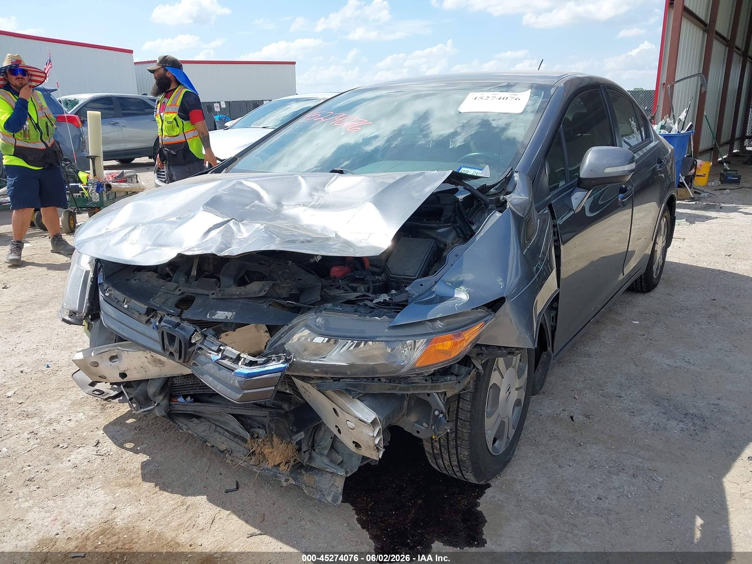 2012 Honda Civic Hybrid Gray vin: JHMFB4F21CS002898