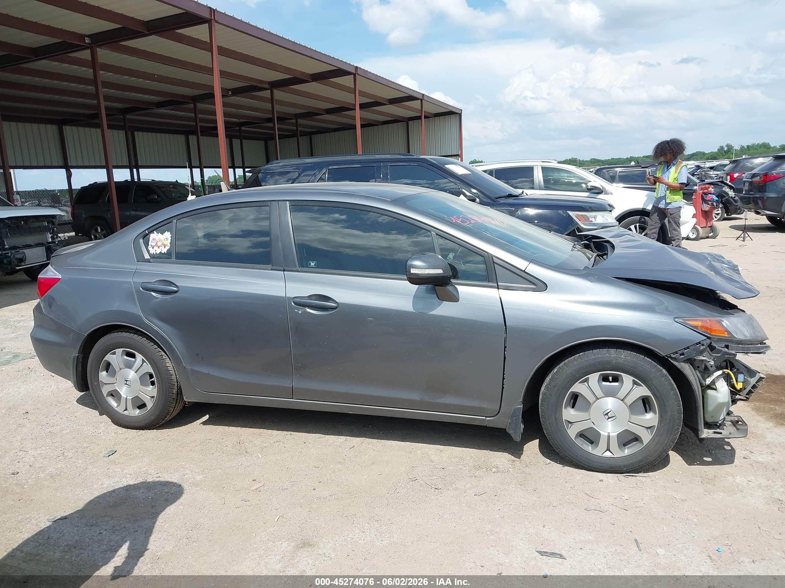 2012 Honda Civic Hybrid Gray vin: JHMFB4F21CS002898