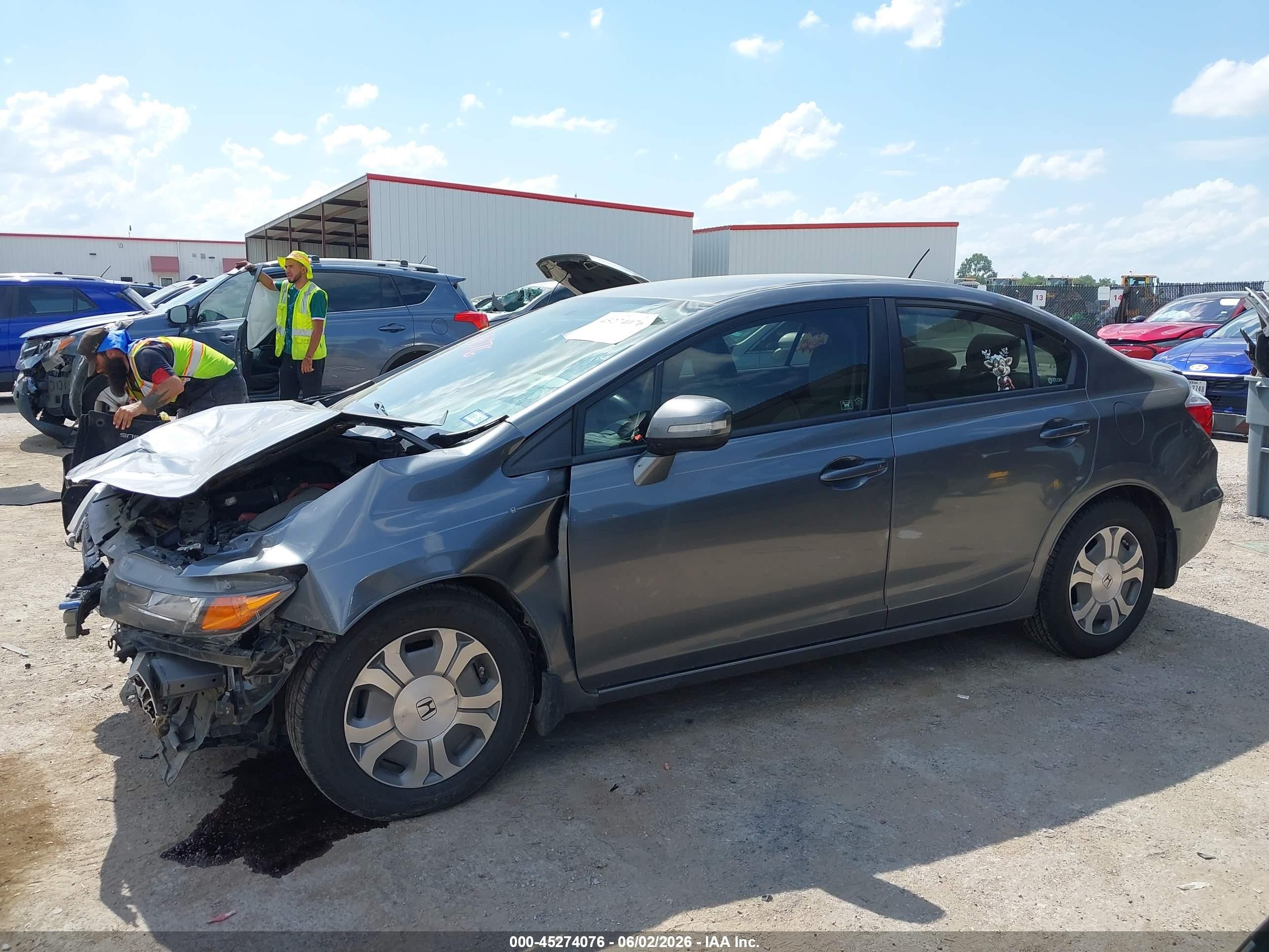 2012 Honda Civic Hybrid Gray vin: JHMFB4F21CS002898