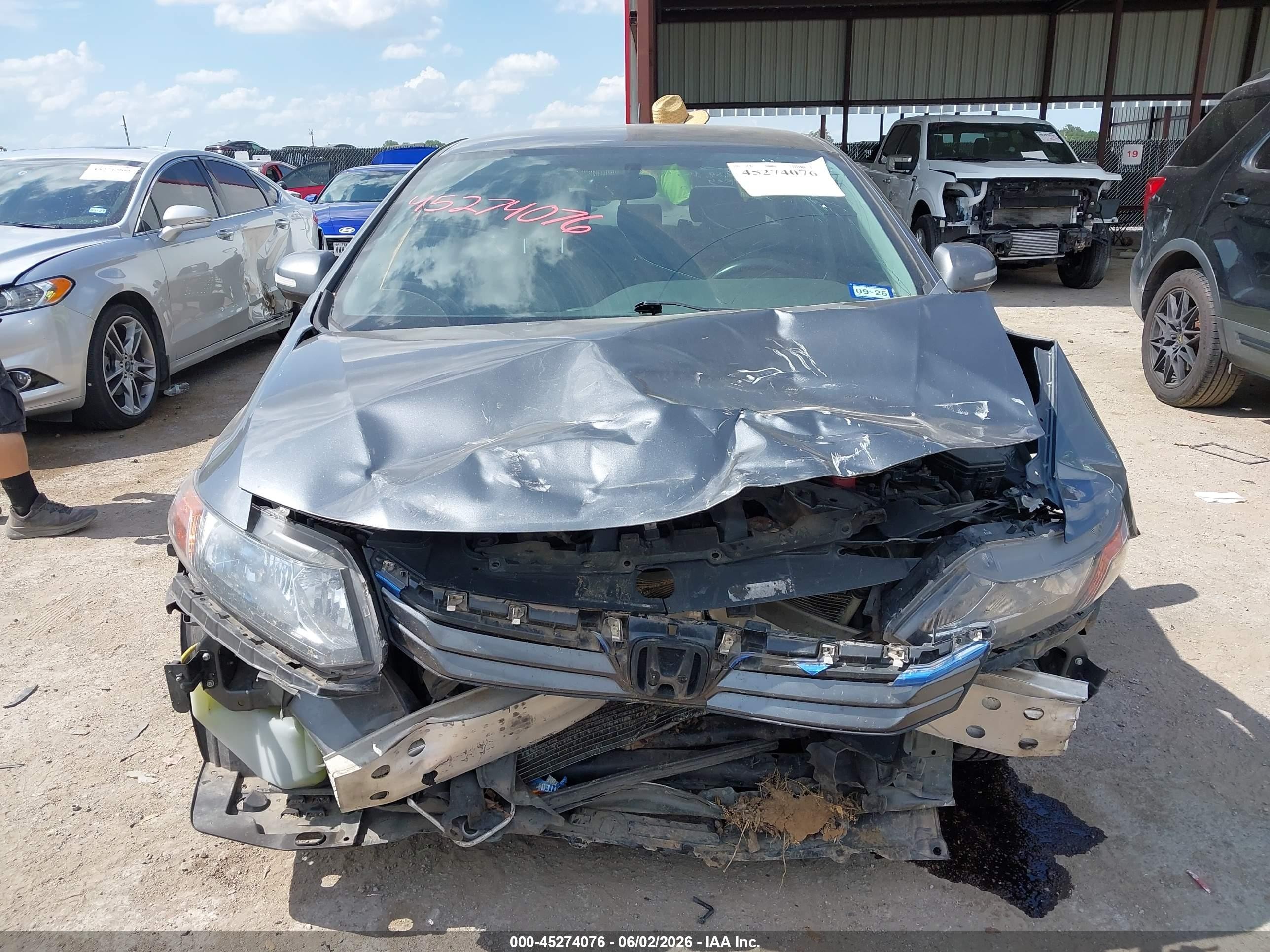2012 Honda Civic Hybrid Gray vin: JHMFB4F21CS002898