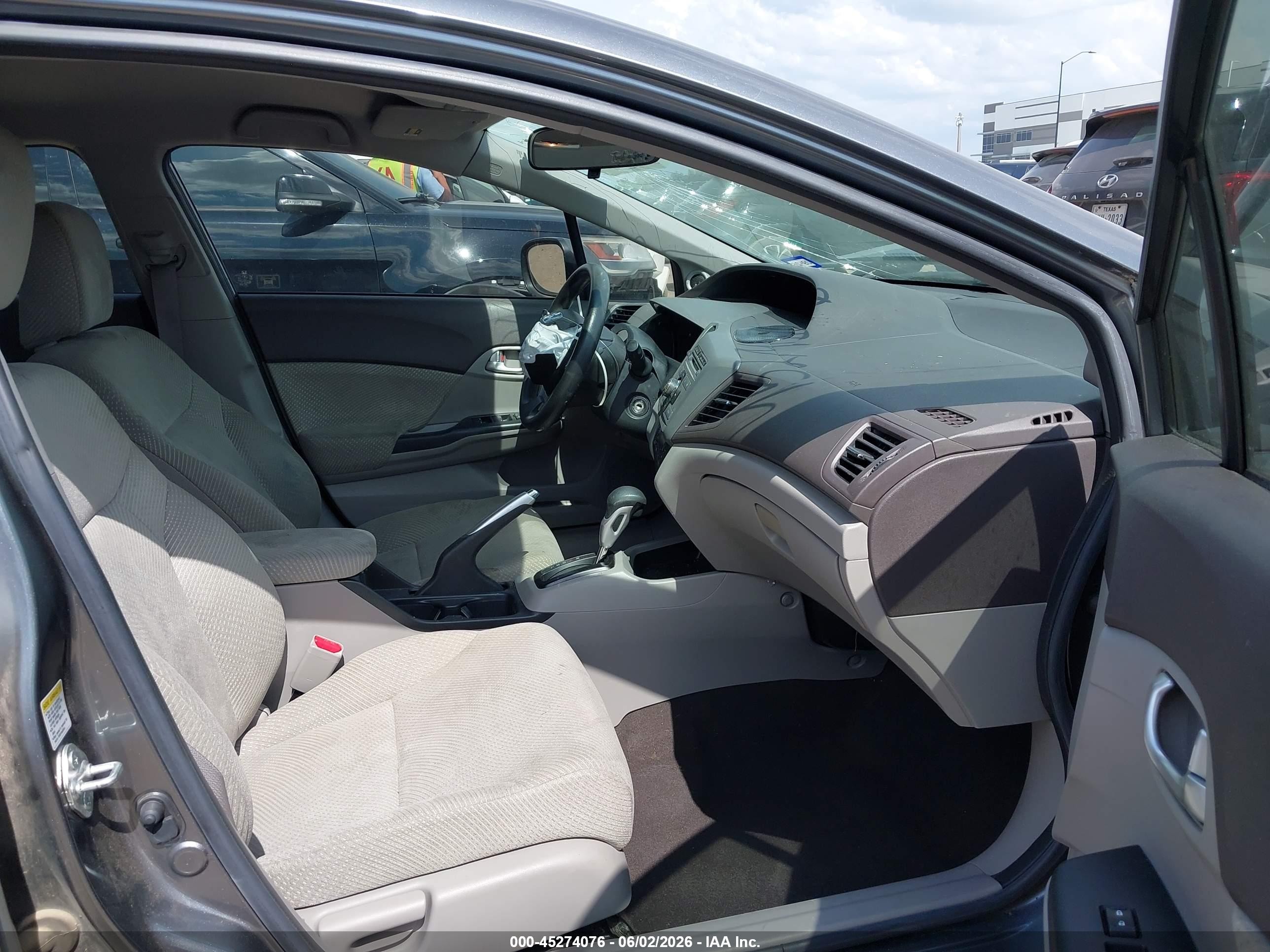 2012 Honda Civic Hybrid Gray vin: JHMFB4F21CS002898