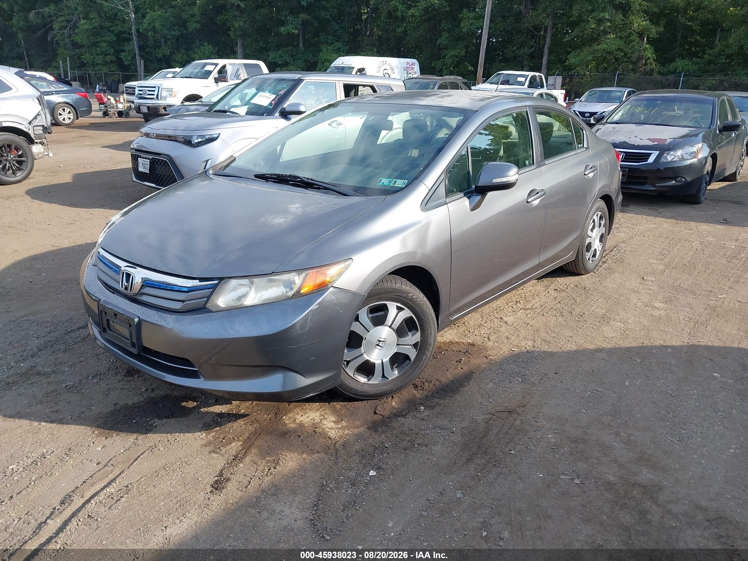 2012 Honda Civic Hybrid   Gray vin: JHMFB4F21CS006210