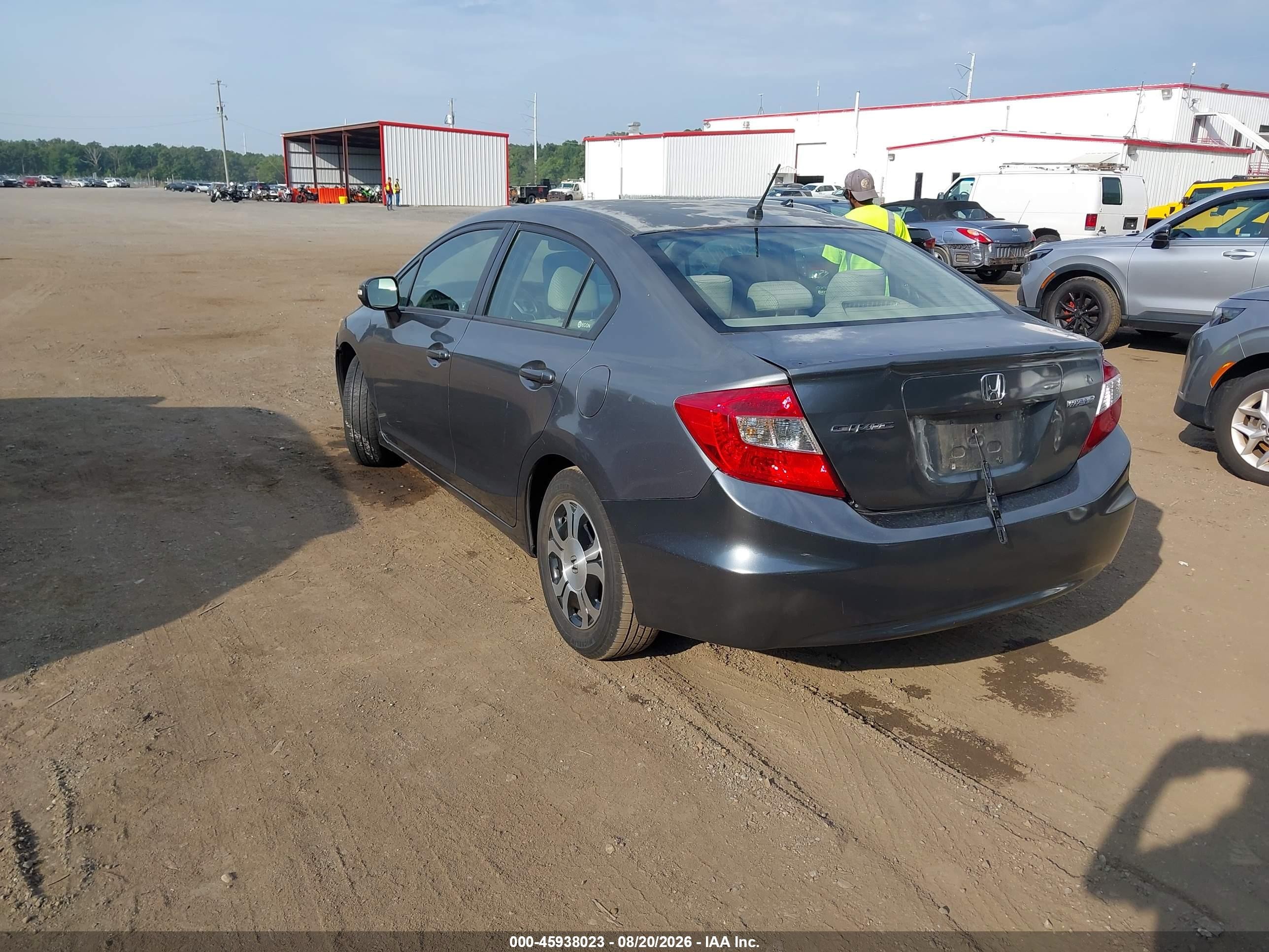 2012 Honda Civic Hybrid   Gray vin: JHMFB4F21CS006210