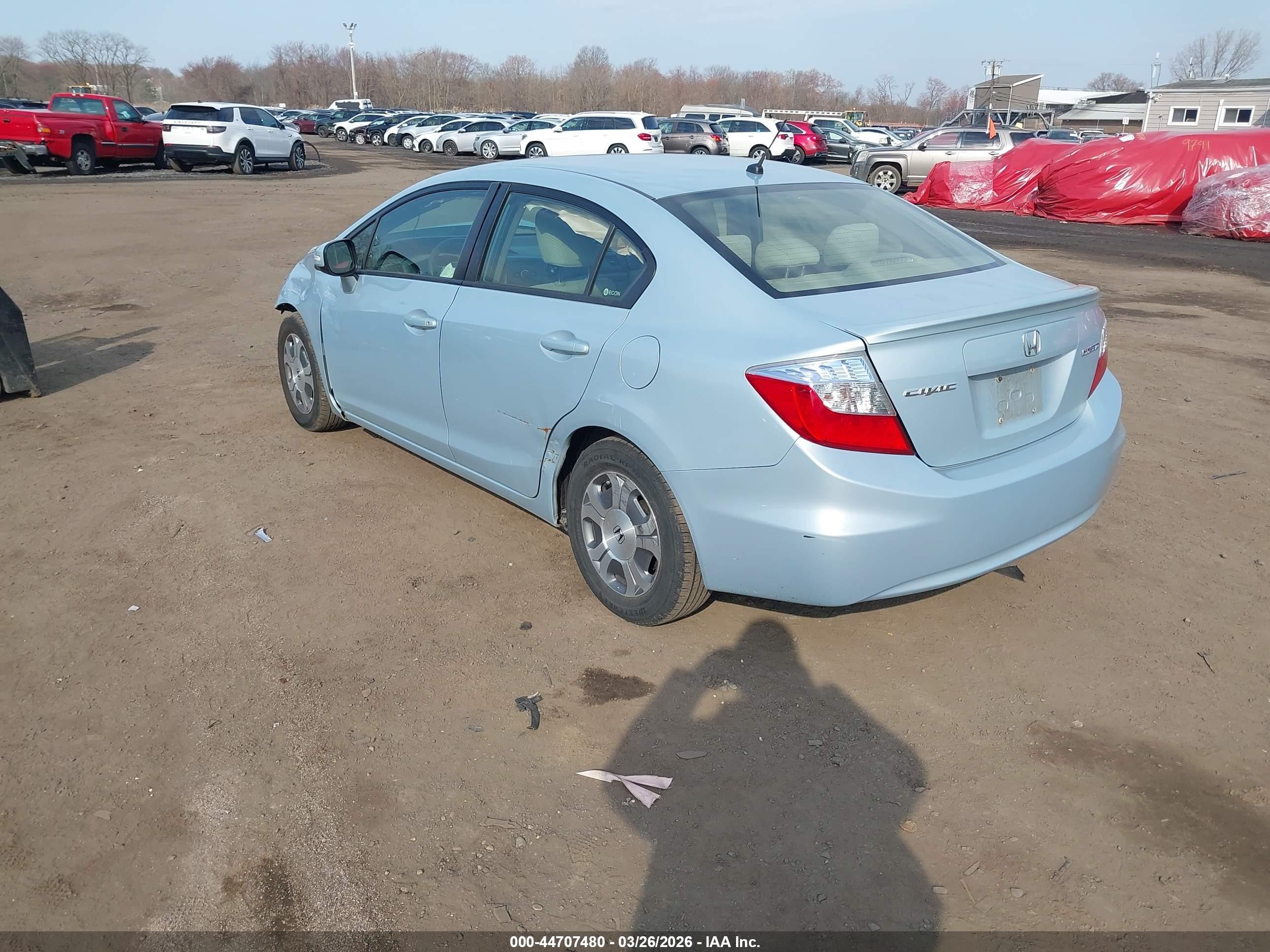 2012 Honda Civic Hybrid Light Blue vin: JHMFB4F21CS011231