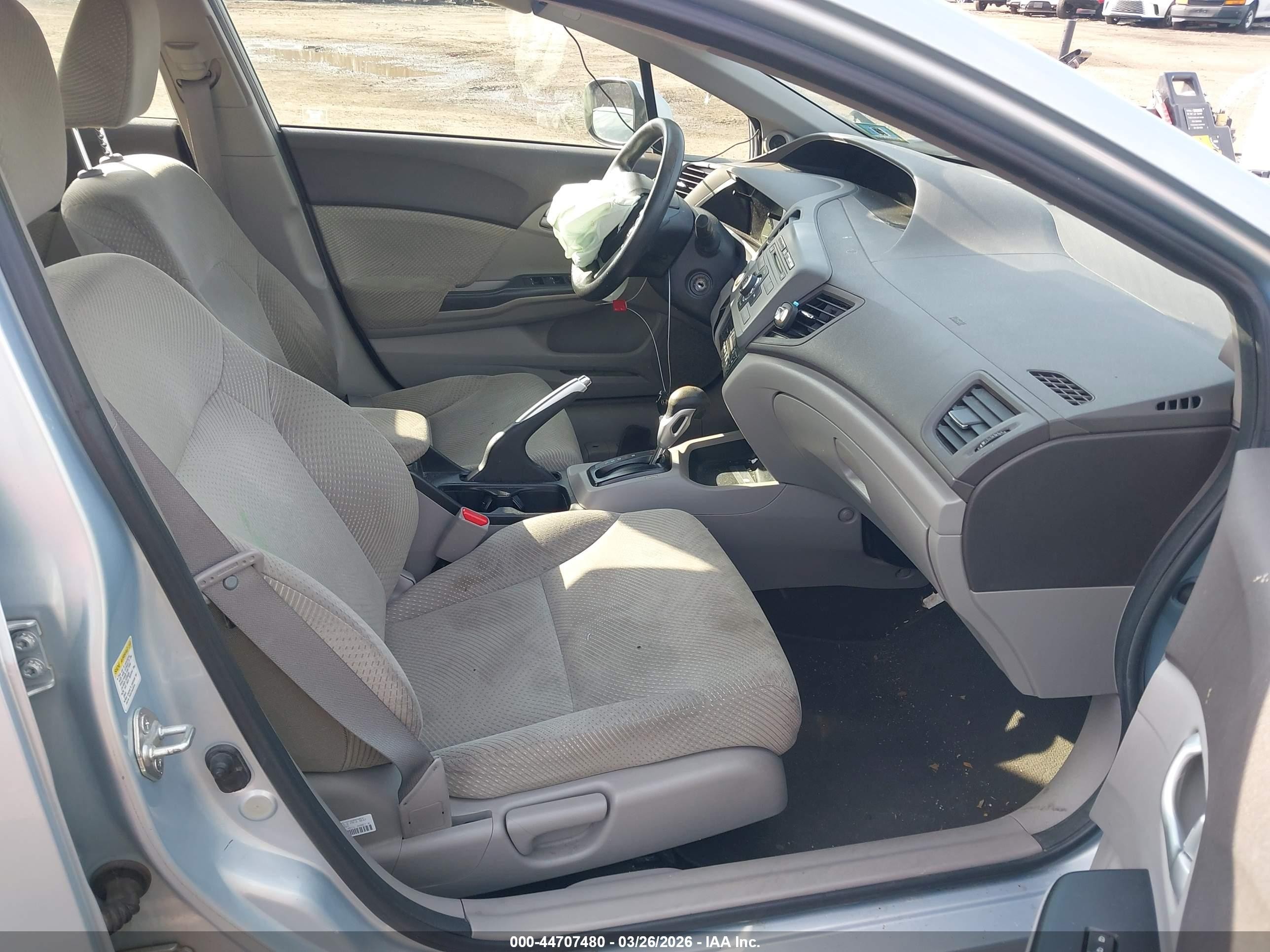 2012 Honda Civic Hybrid Light Blue vin: JHMFB4F21CS011231