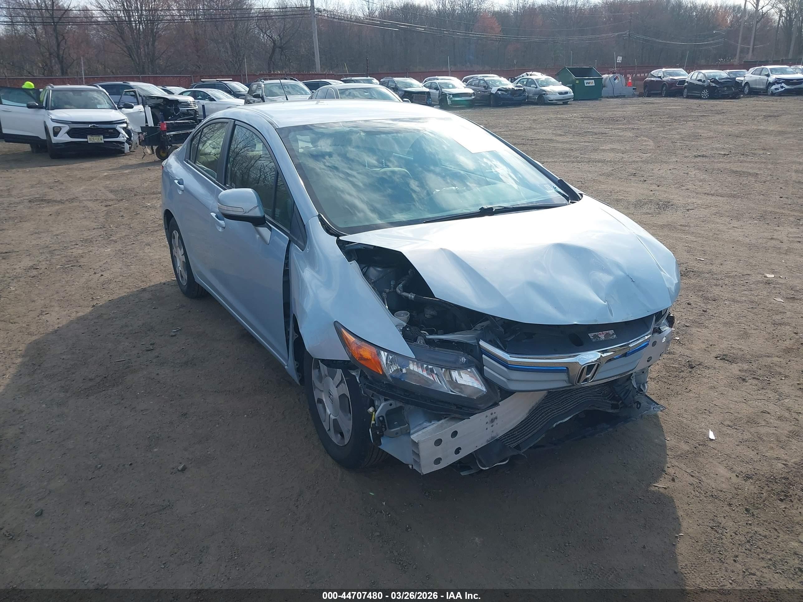 2012 Honda Civic Hybrid Light Blue vin: JHMFB4F21CS011231