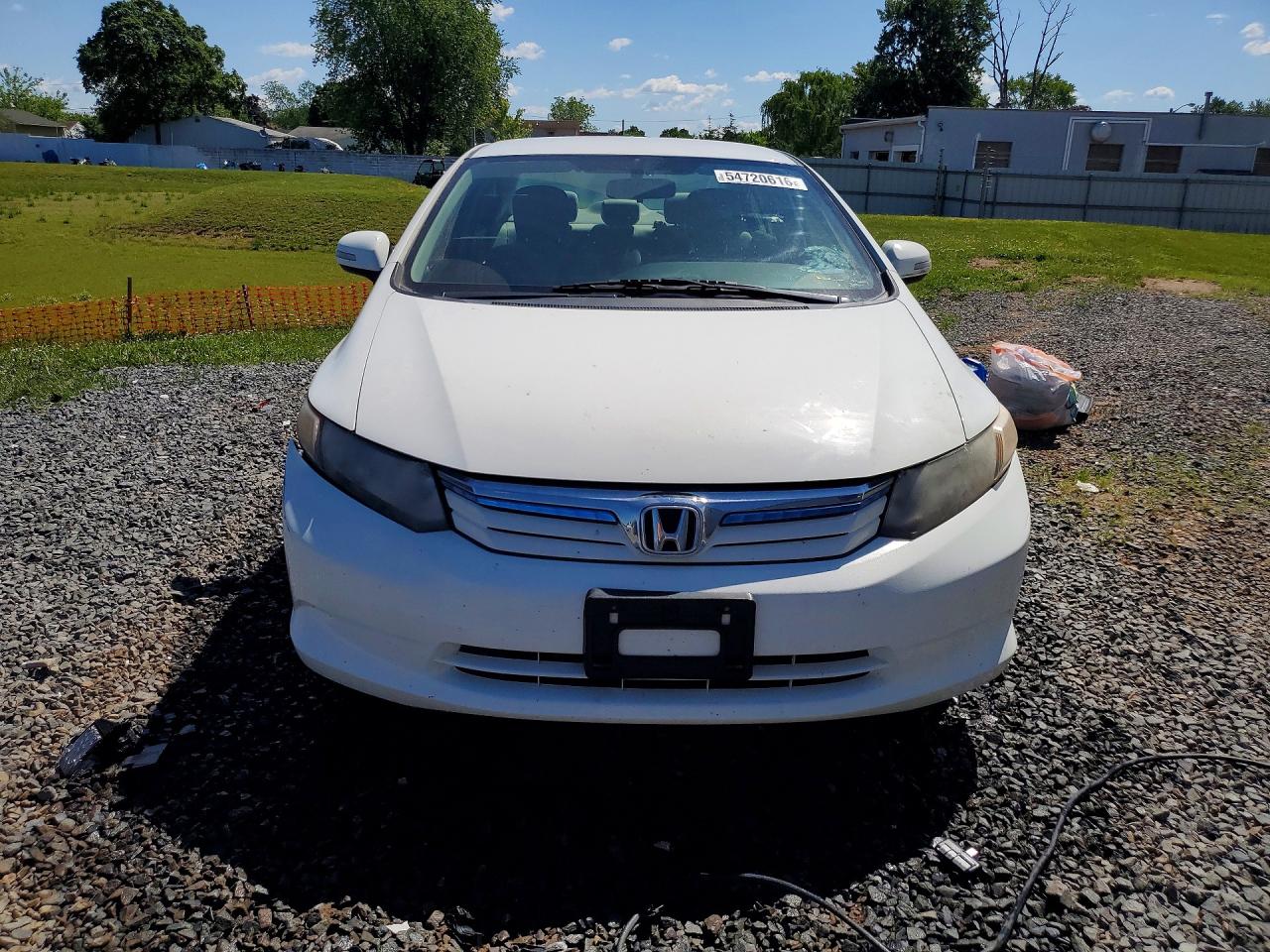 2012 Honda Civic Hybrid White vin: JHMFB4F23CS010047