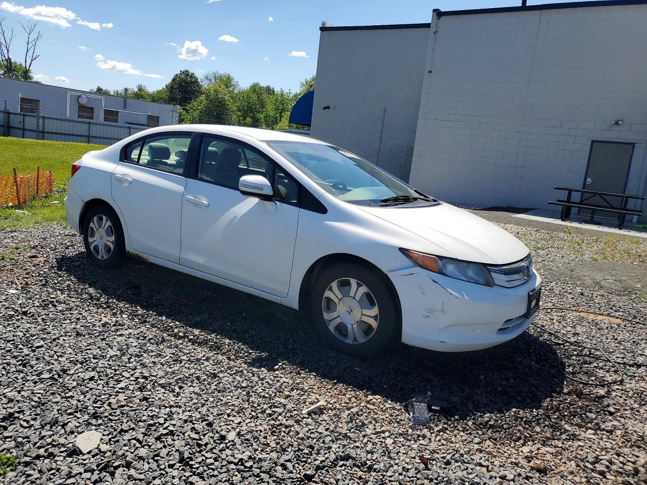2012 Honda Civic Hybrid White vin: JHMFB4F23CS010047